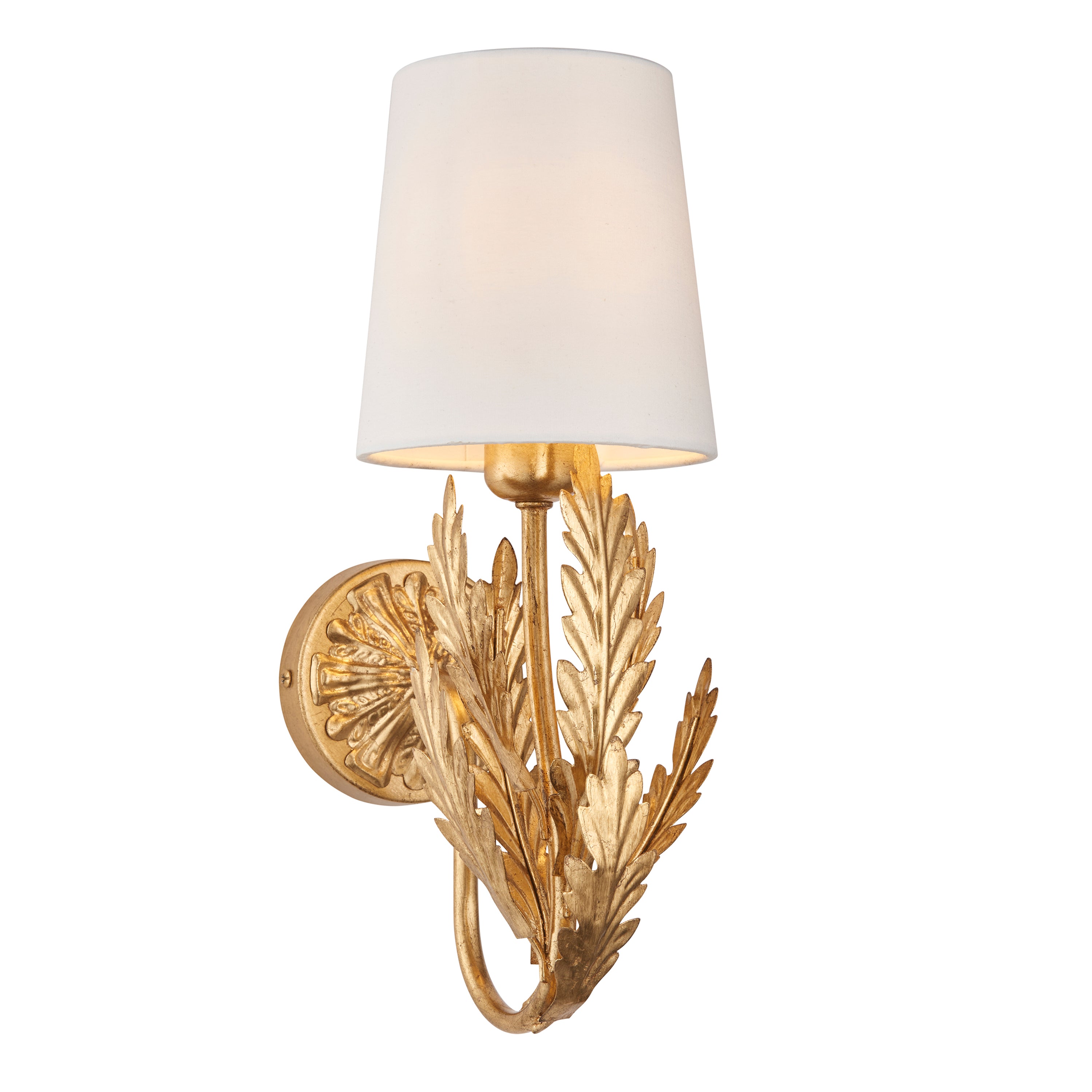 Delphine 1 Wall Light Gold Leaf - Steel / Fabric | Migo Interiors