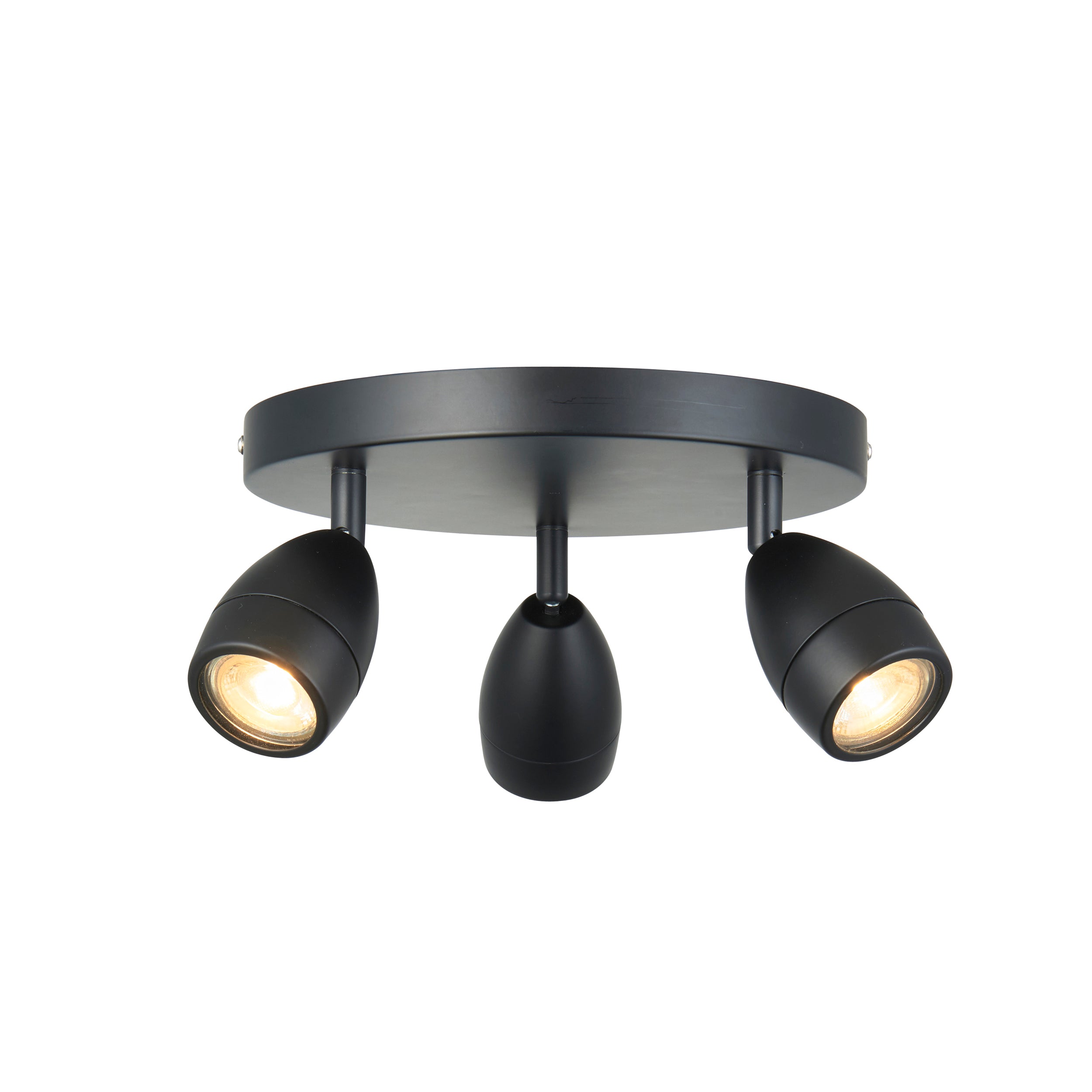 Porto Bathroom 3 Ceiling Light Black - Steel / Glass | Migo Interiors