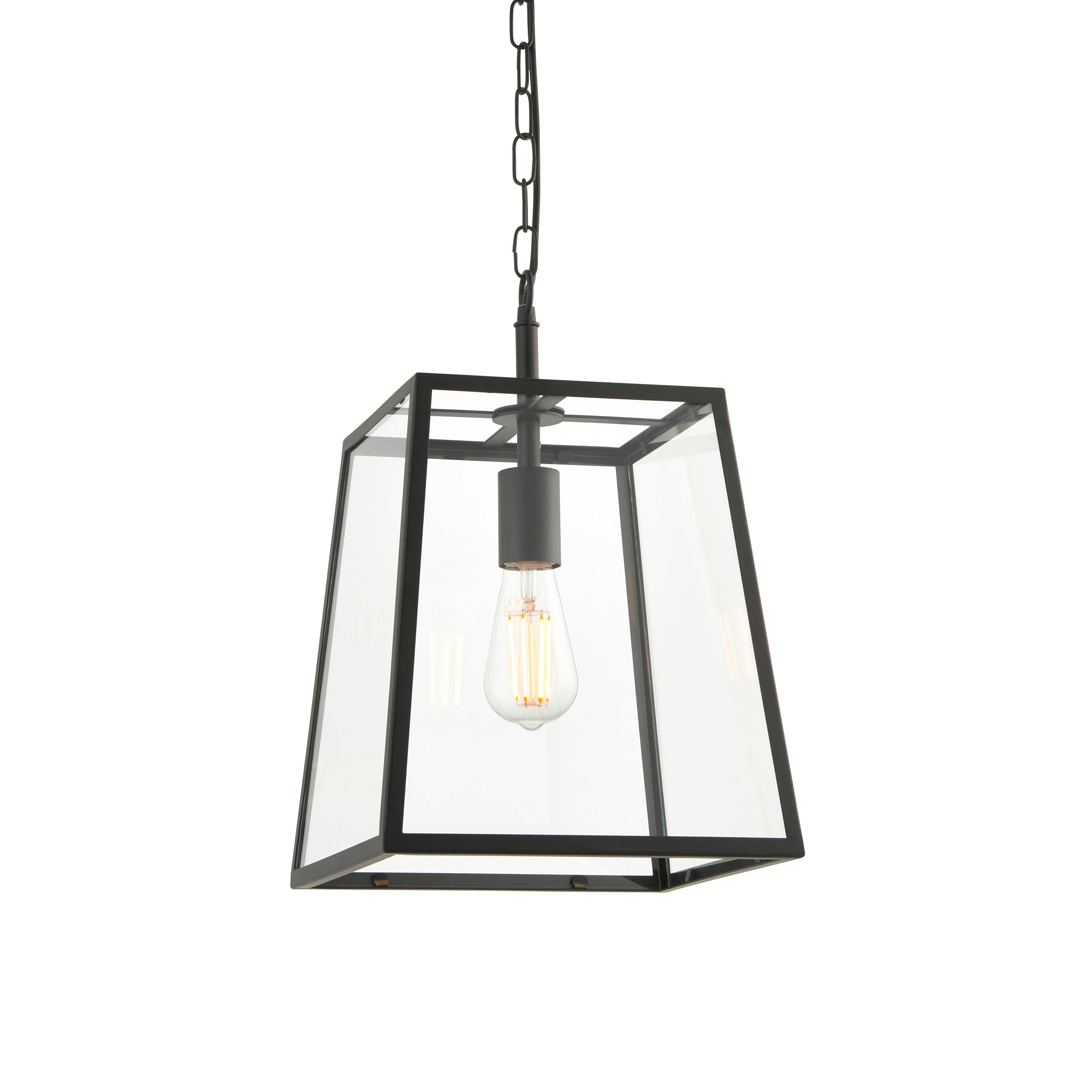 Hurst 1 Pendant Light Black - Fabric / Steel / Glass | Migo Interiors