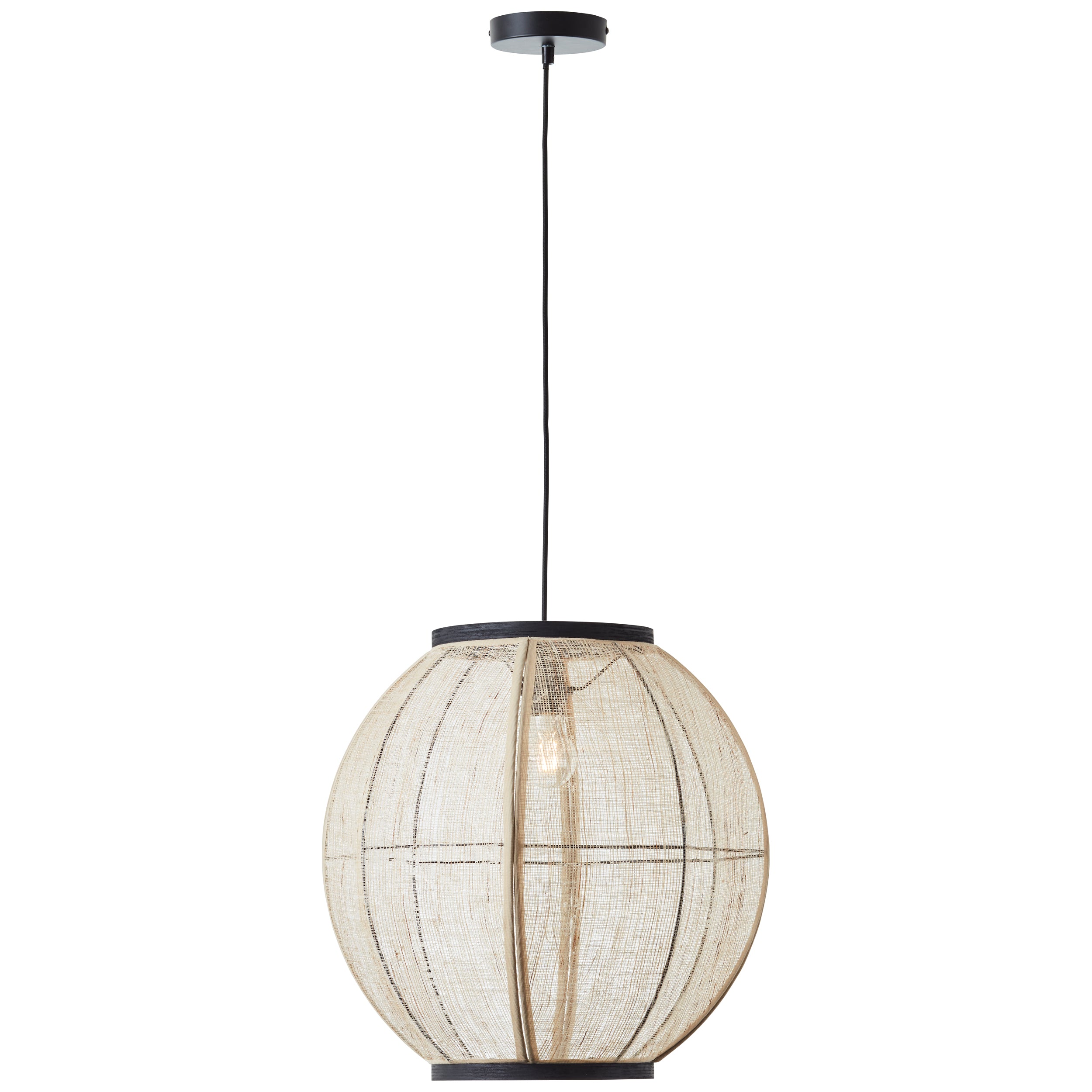 Zaire 1 Pendant Light - Steel / Wood / Fabric | Migo Interiors