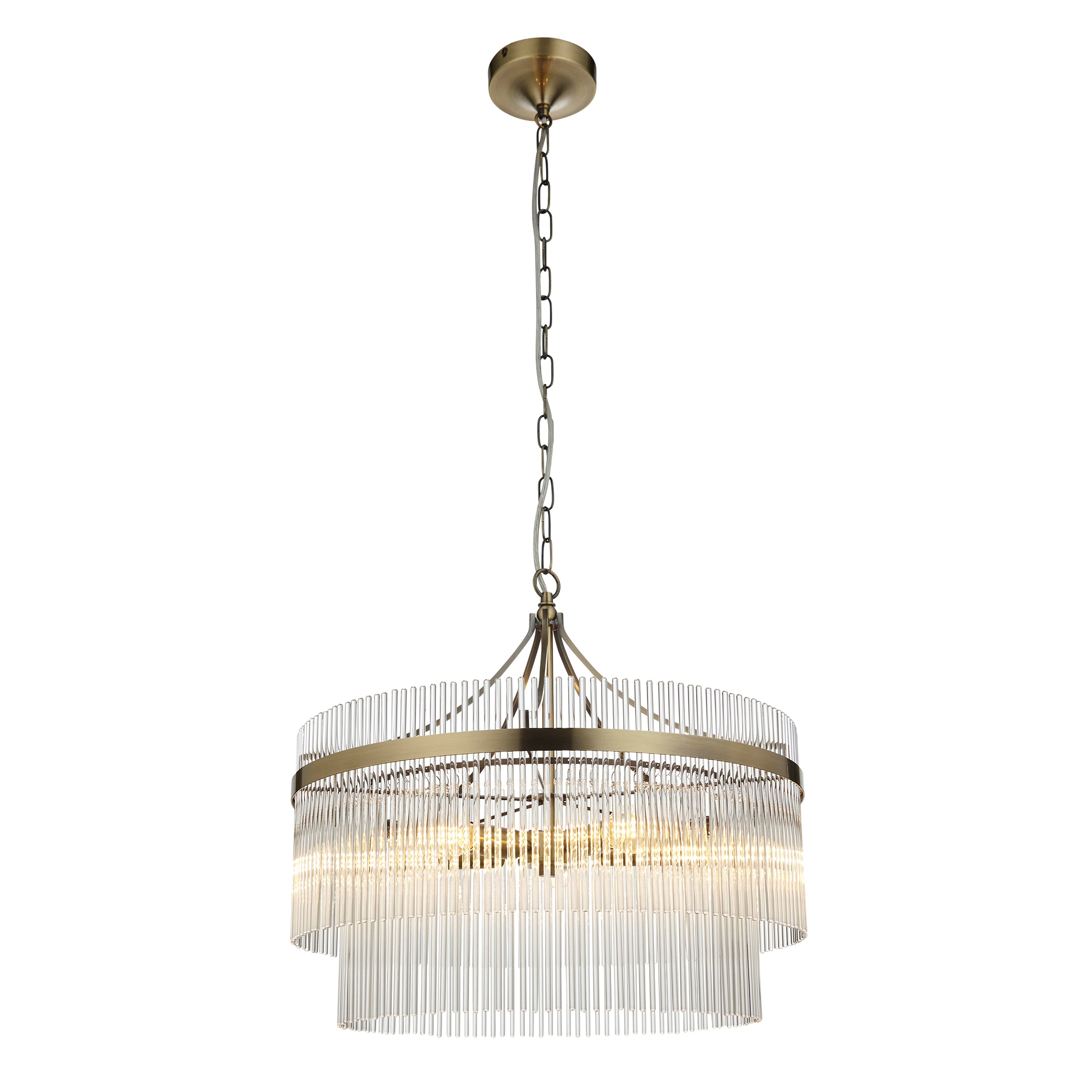 Marietta 5 Pendant Light Antique Brass - Metal / Glass | Migo Interiors