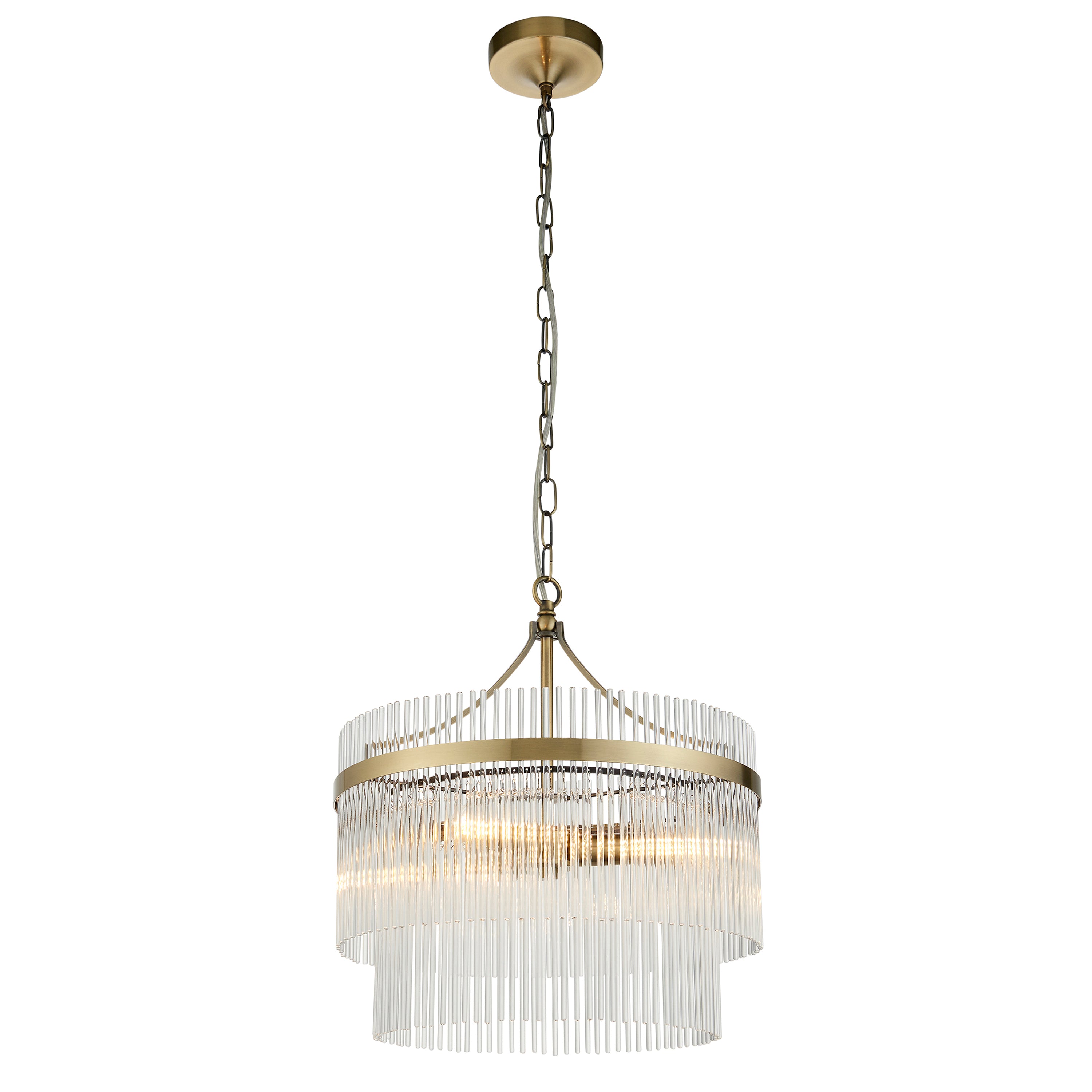 Marietta 3 Pendant Light Antique Brass - Metal / Glass | Migo Interiors