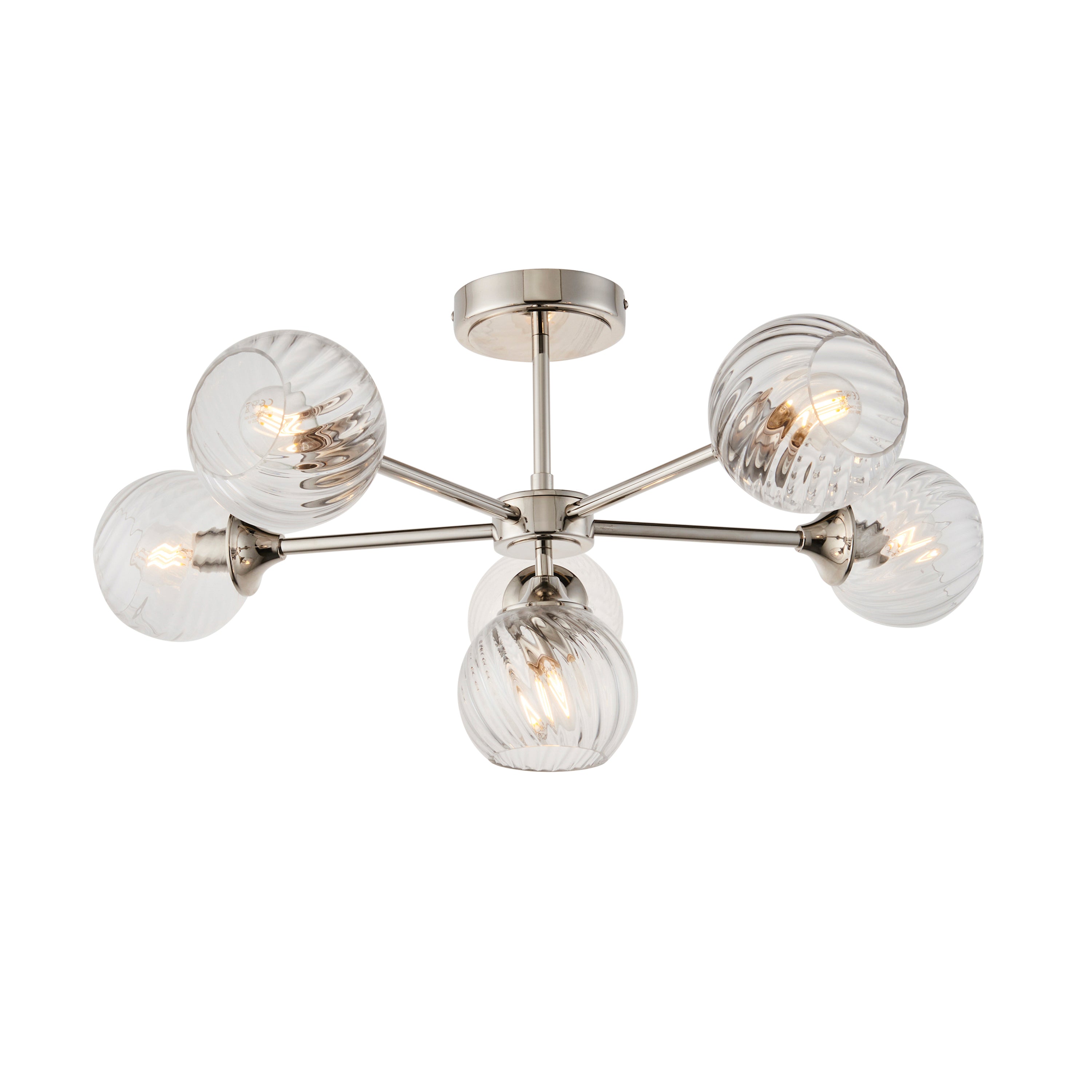 Allegra 6 Ceiling Light Bright Nickel | Migo Interiors