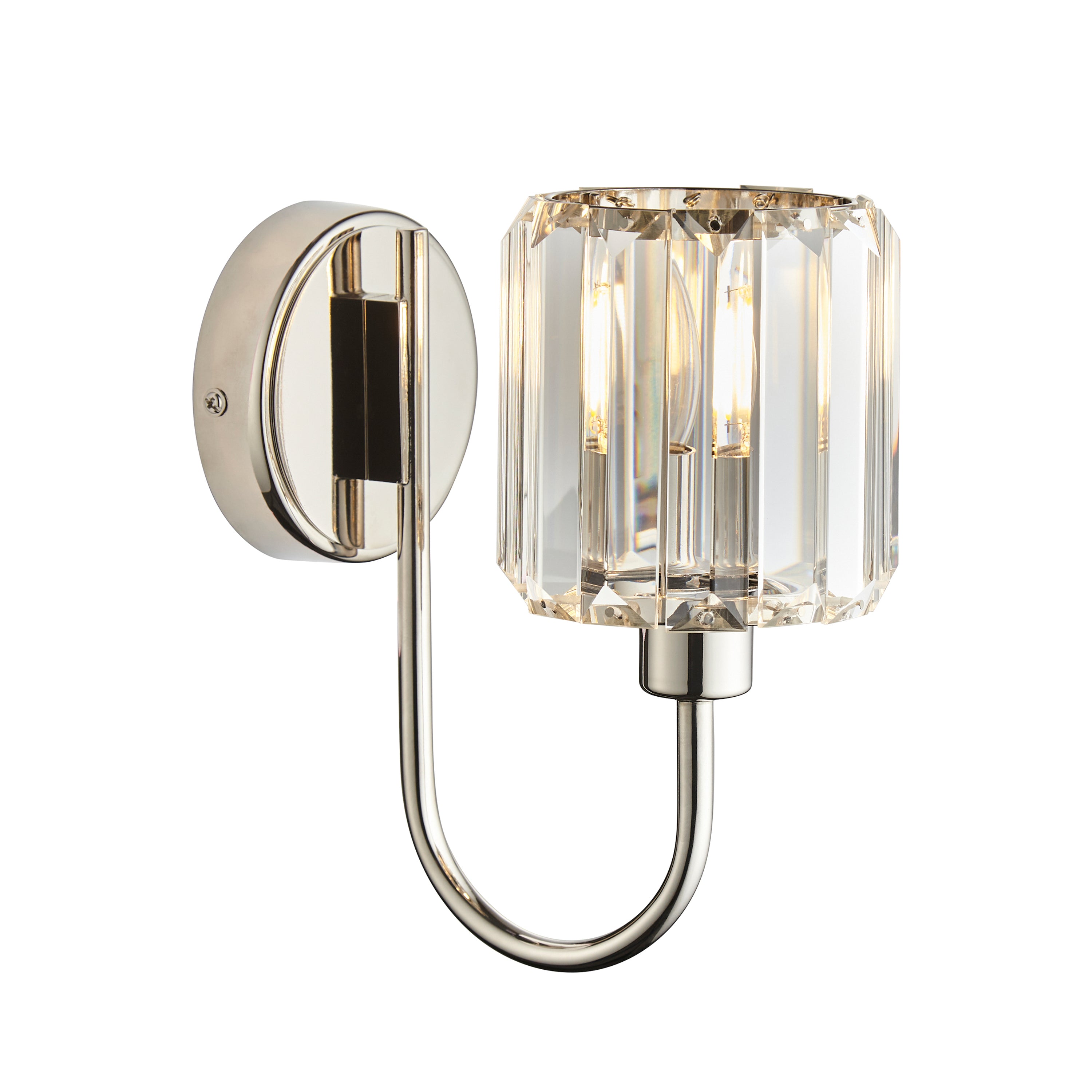 Berenice 1 Wall Light Bright Nickel - Steel / Glass | Migo Interiors