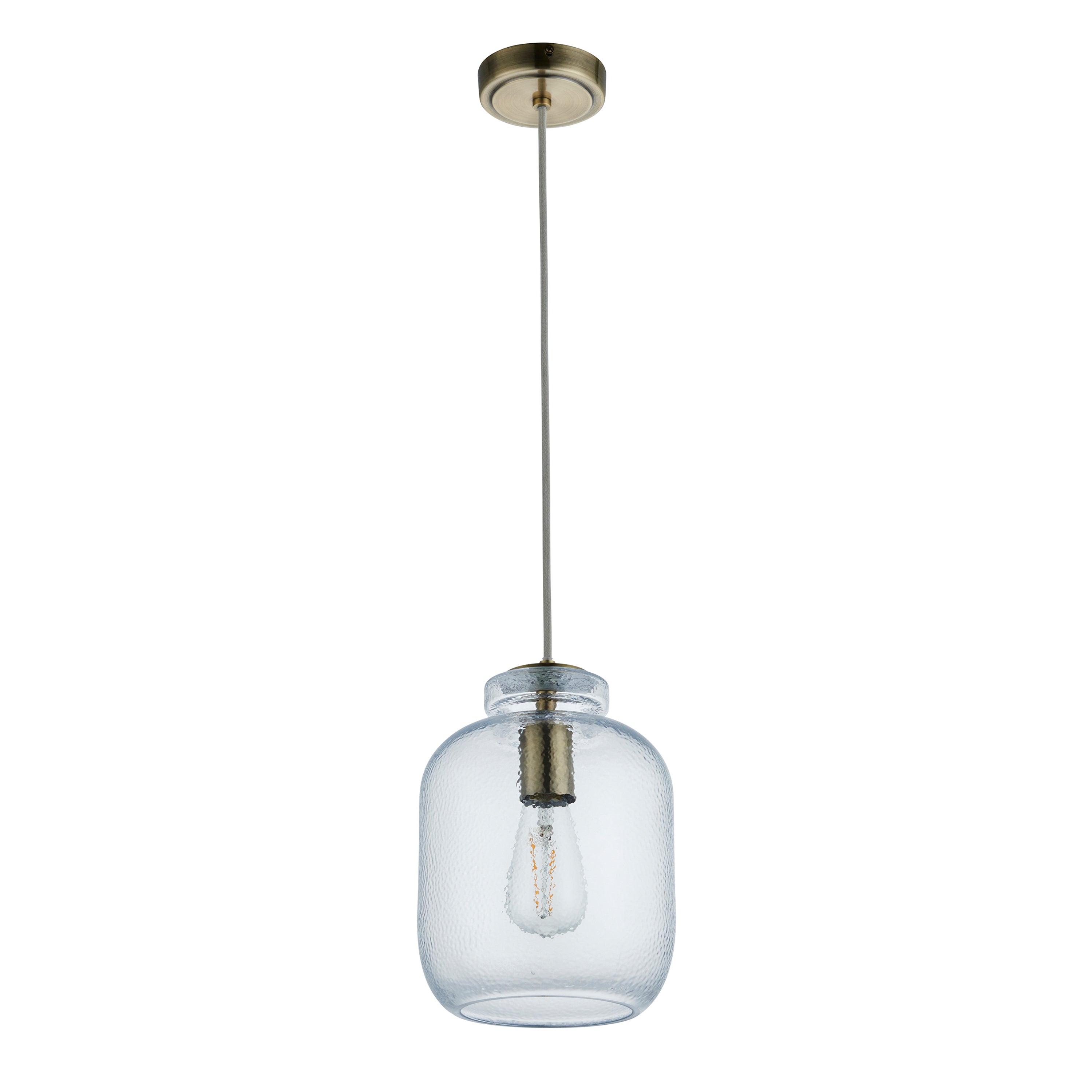 Lyra 1 Pendant Light Antique Brass - Glass / Steel | Migo Interiors