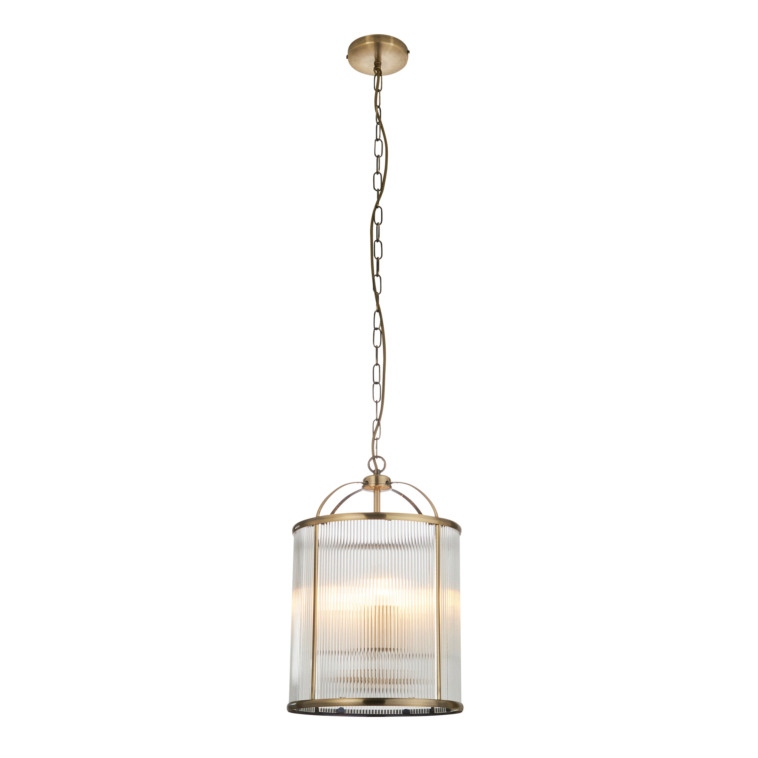 Lambeth Ribbed 4lt Pendant - Steel / Glass | Migo Interiors