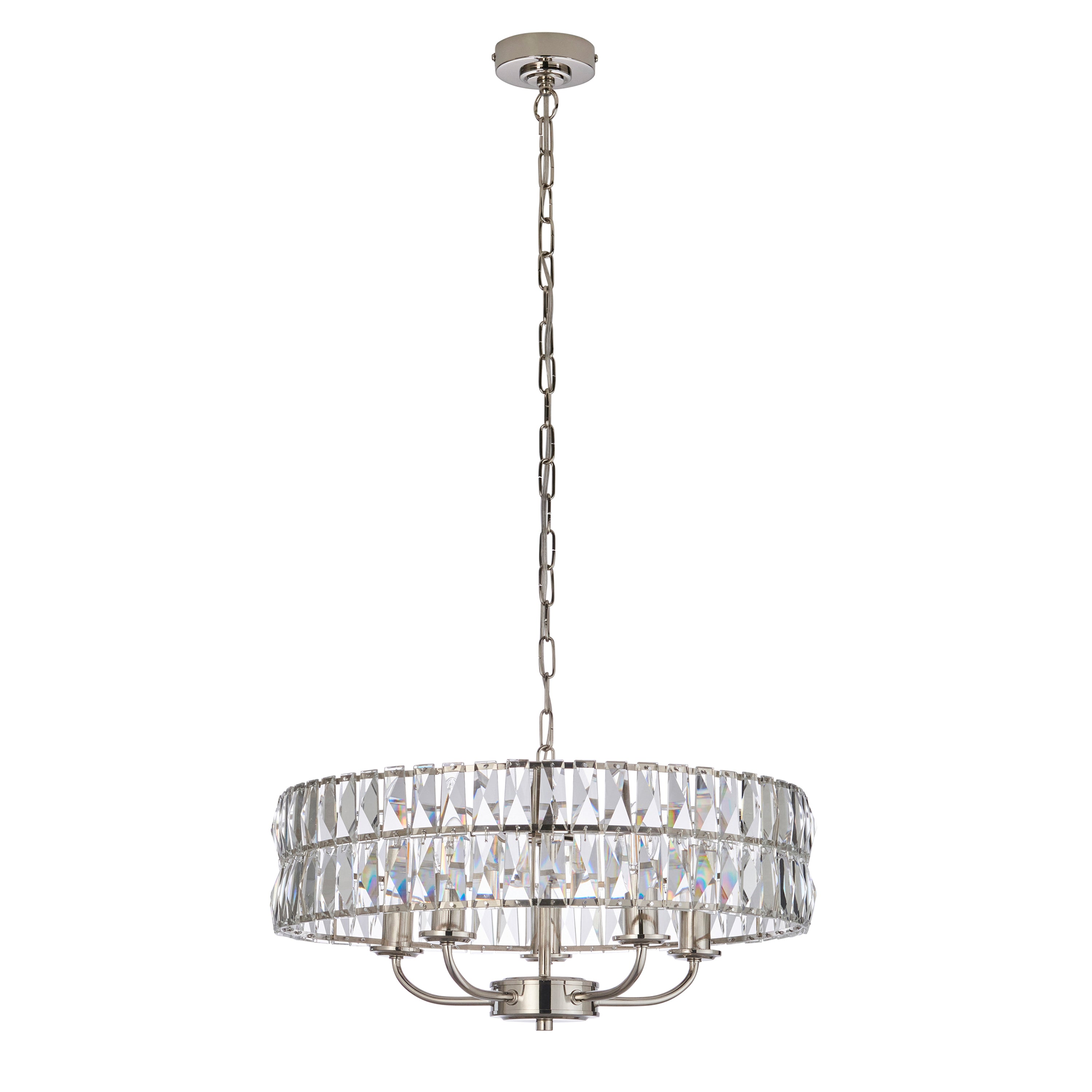 Clifton 5 Pendant Light Bright Nickel - Steel / Glass | Migo Interiors