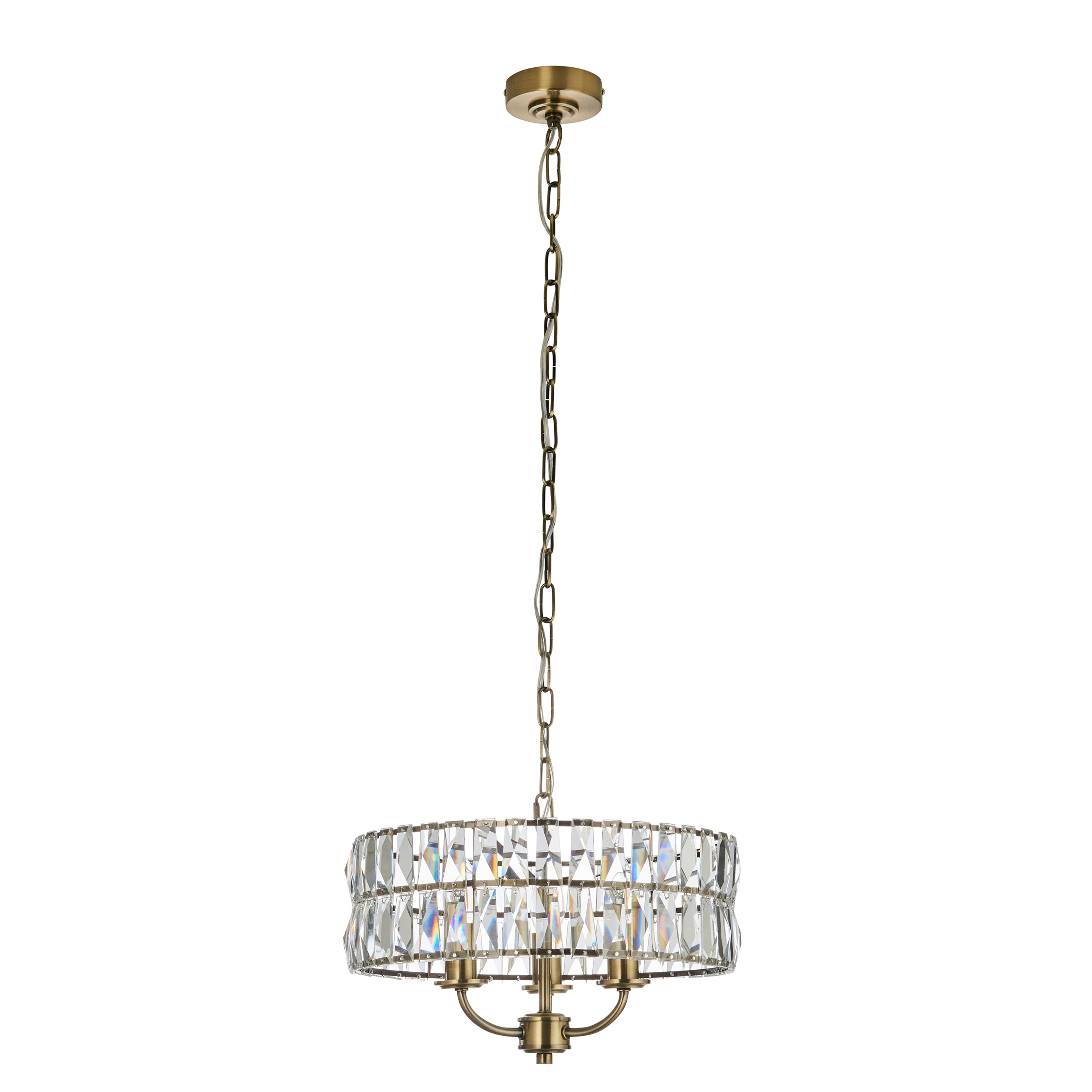 Clifton 3 Pendant Light Antique Brass - Steel / Glass | Migo Interiors