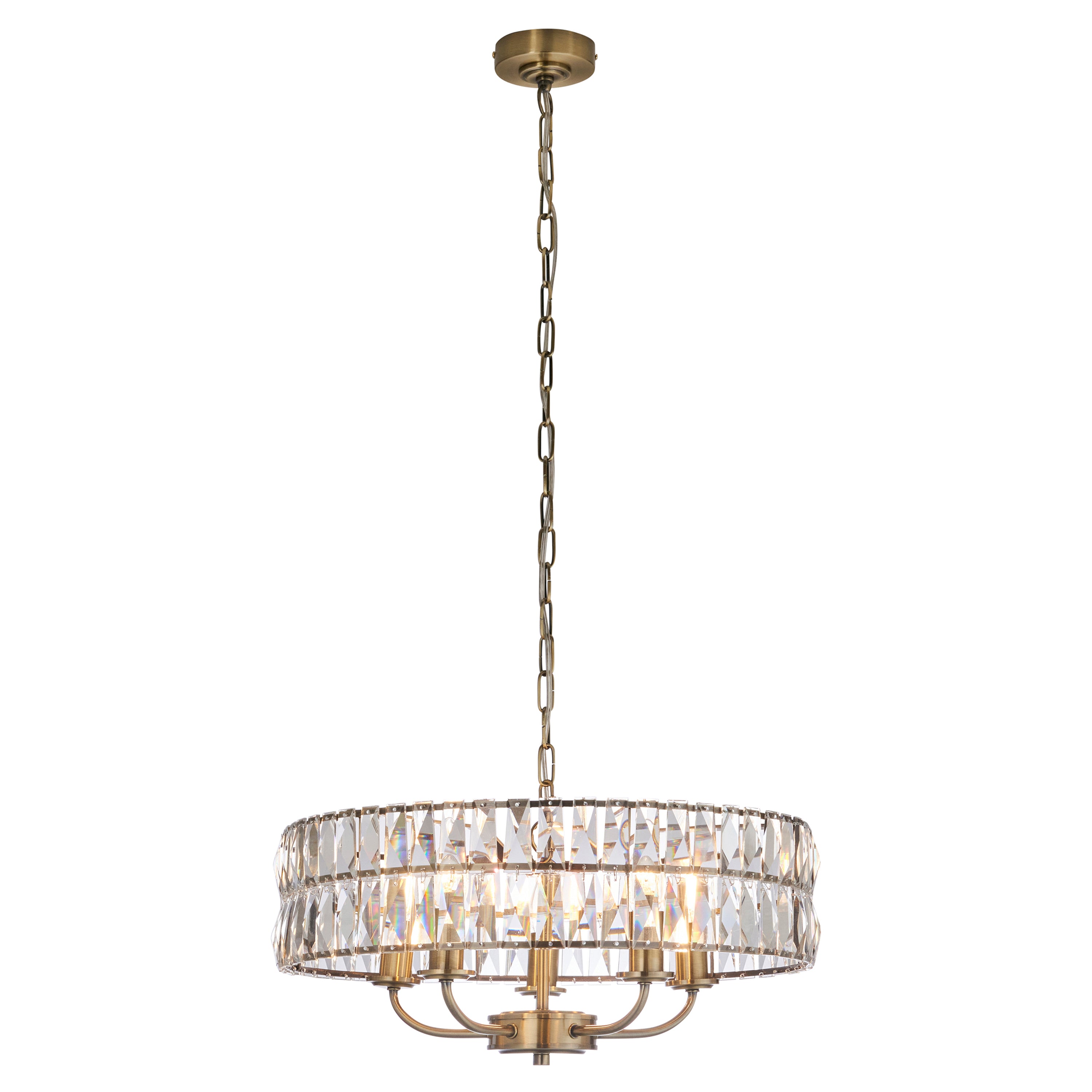 Clifton 5 Pendant Light Antique Brass - Steel / Glass | Migo Interiors