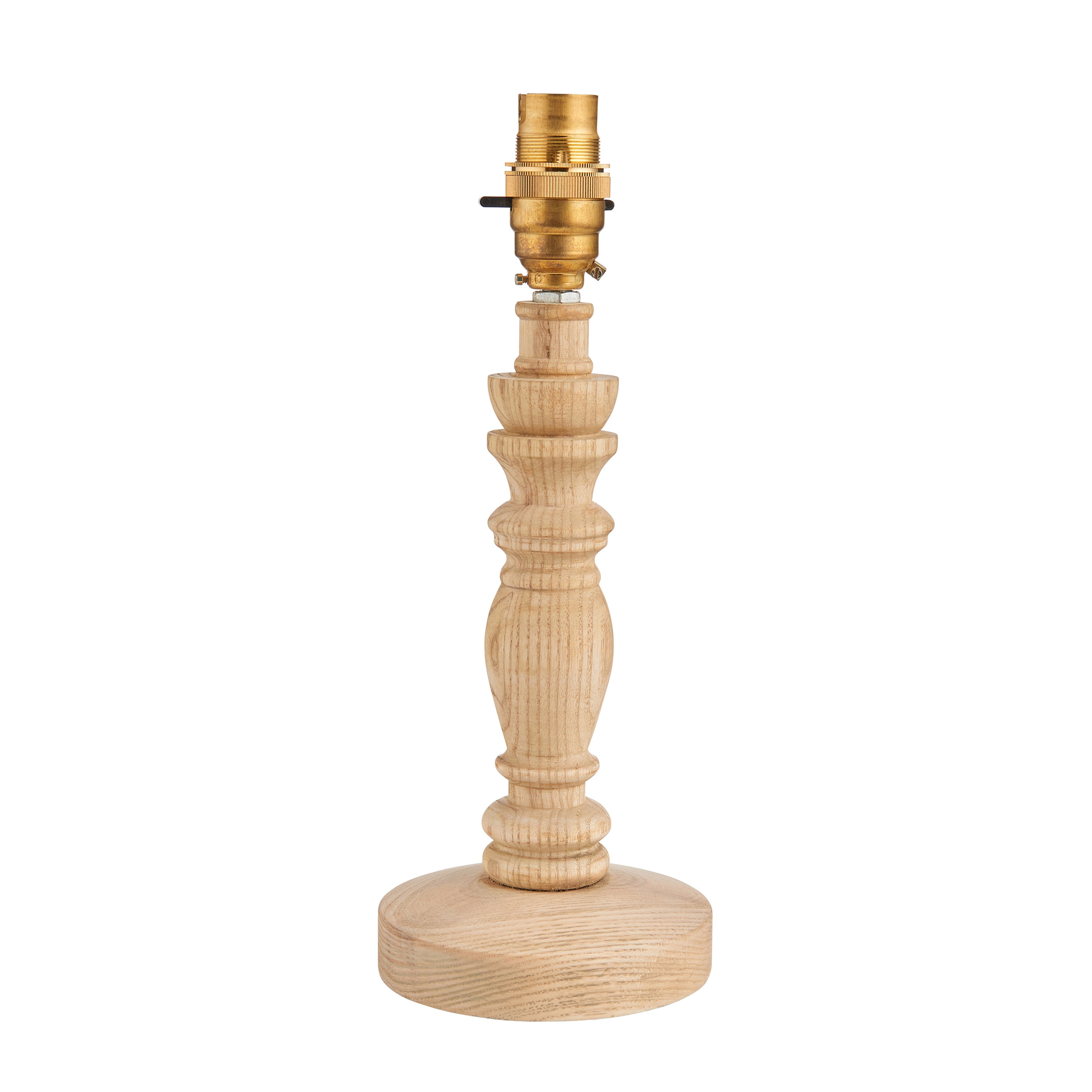 Bibury Table Lamp Base Natural Ash - Ash Wood / Brass / Steel | Migo Interiors