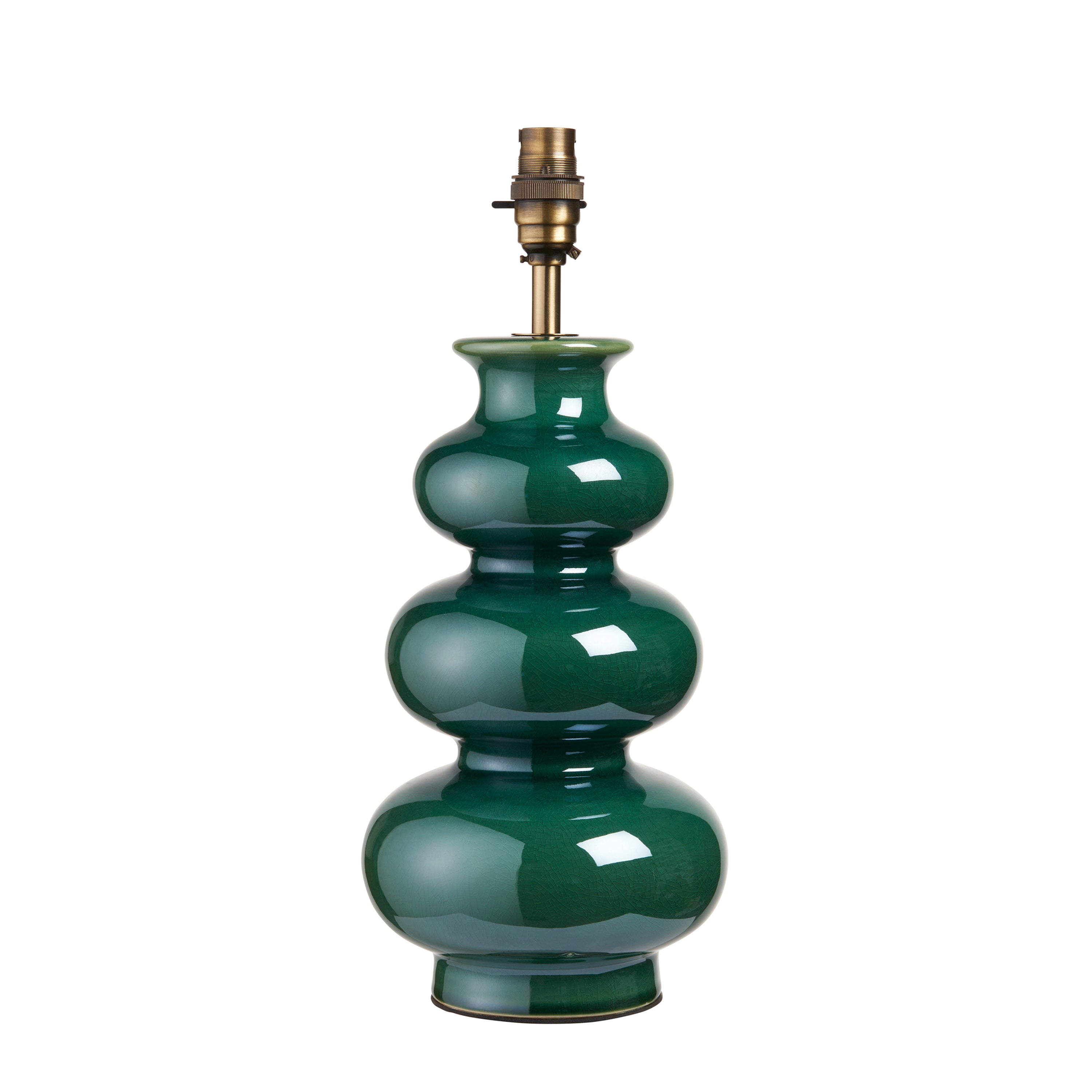 Monroe Table Lamp Gloss Green Reactive Glaze - Brass / Ceramic / Steel | Migo Interiors