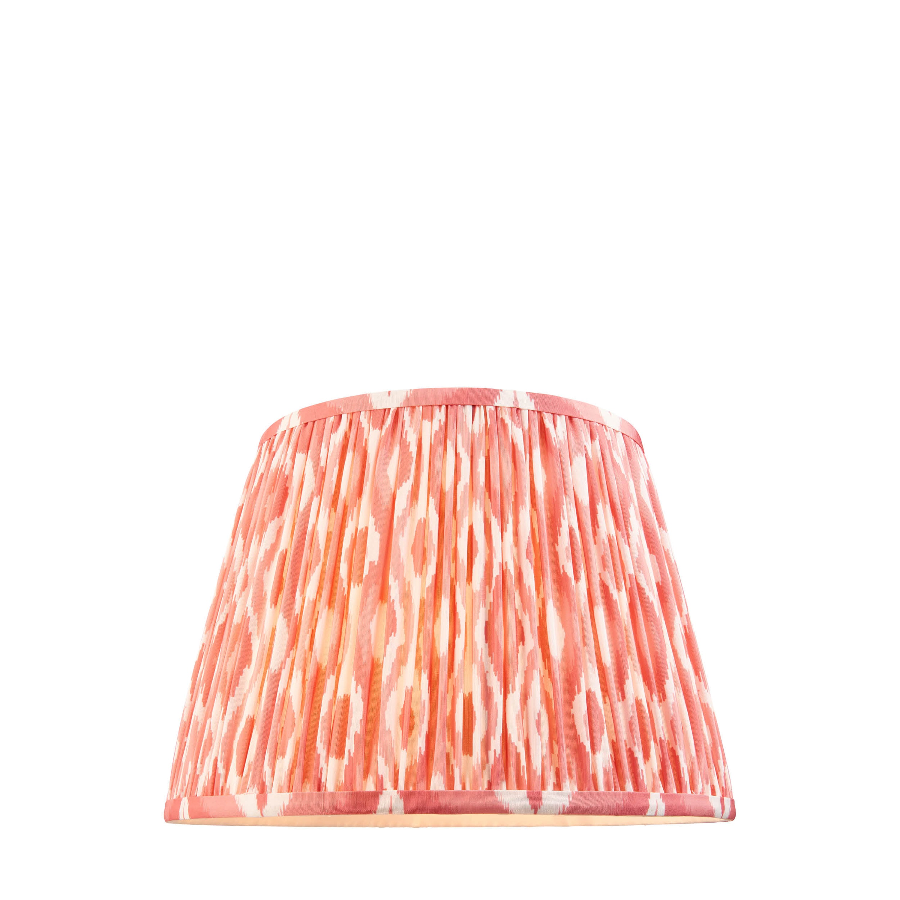 Ikat Shade Coral Pink Fabric - Fabric / Steel | Migo Interiors
