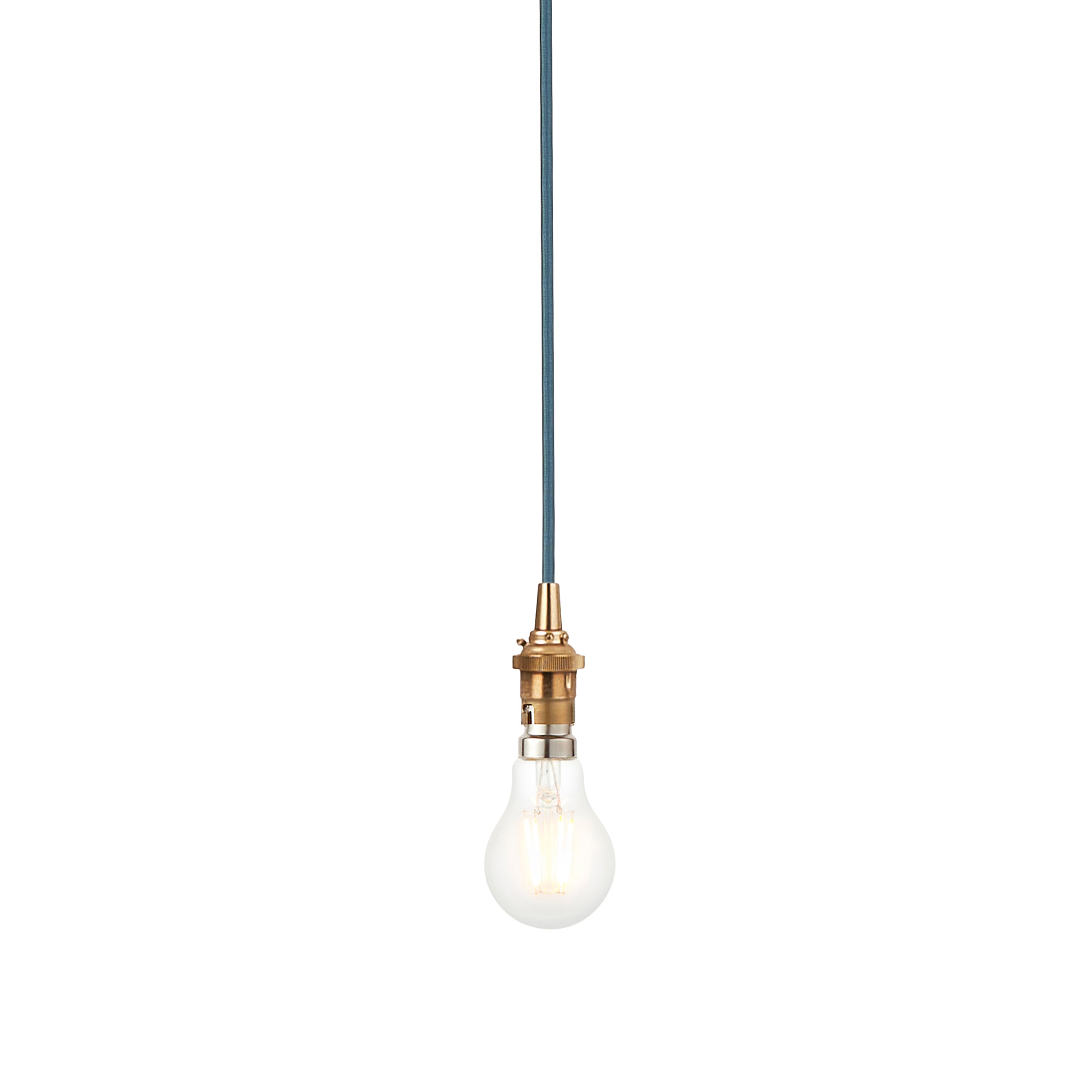 Eltham 1 Pendant Brushed Aged Brass Blue Flex