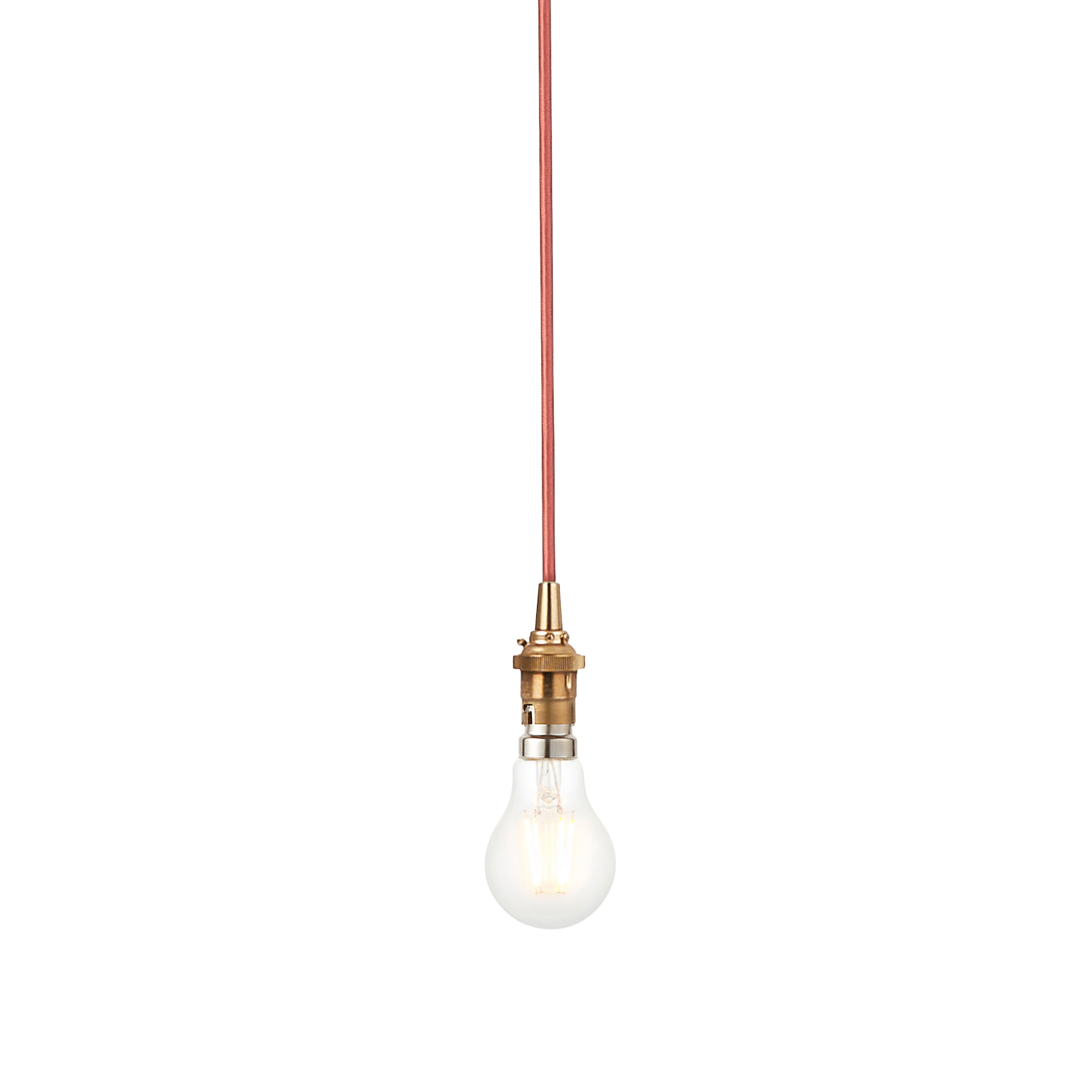 Eltham 1 Pendant Brushed Aged Brass Red Flex