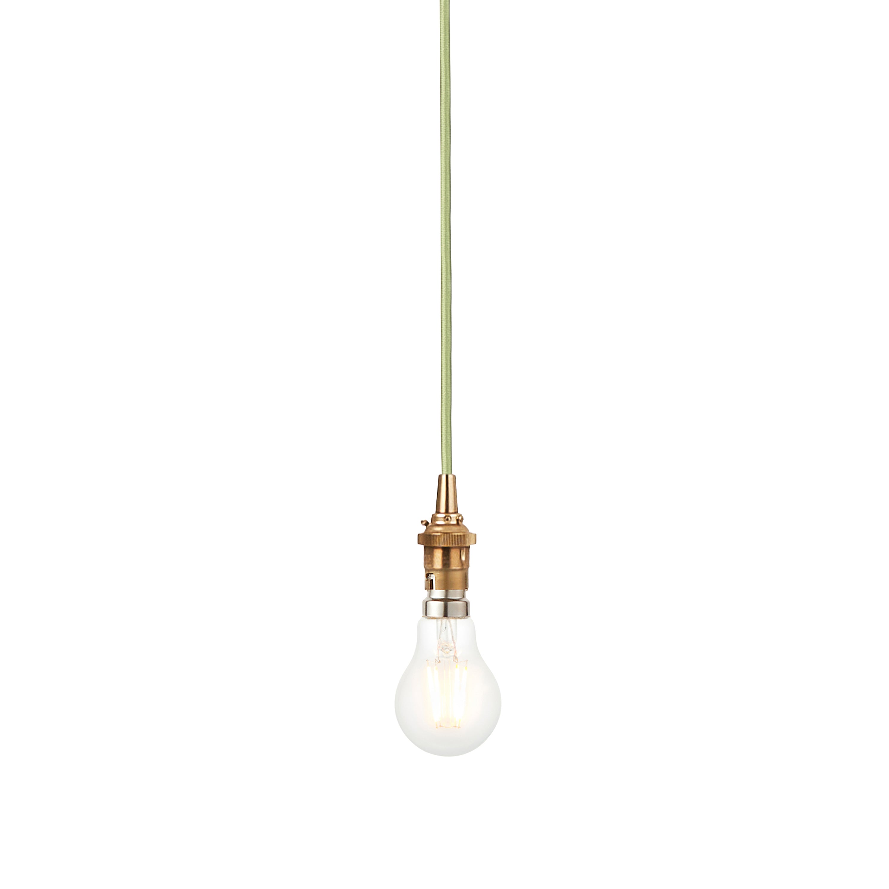 Eltham 1 Pendant Brushed Aged Brass Green Flex