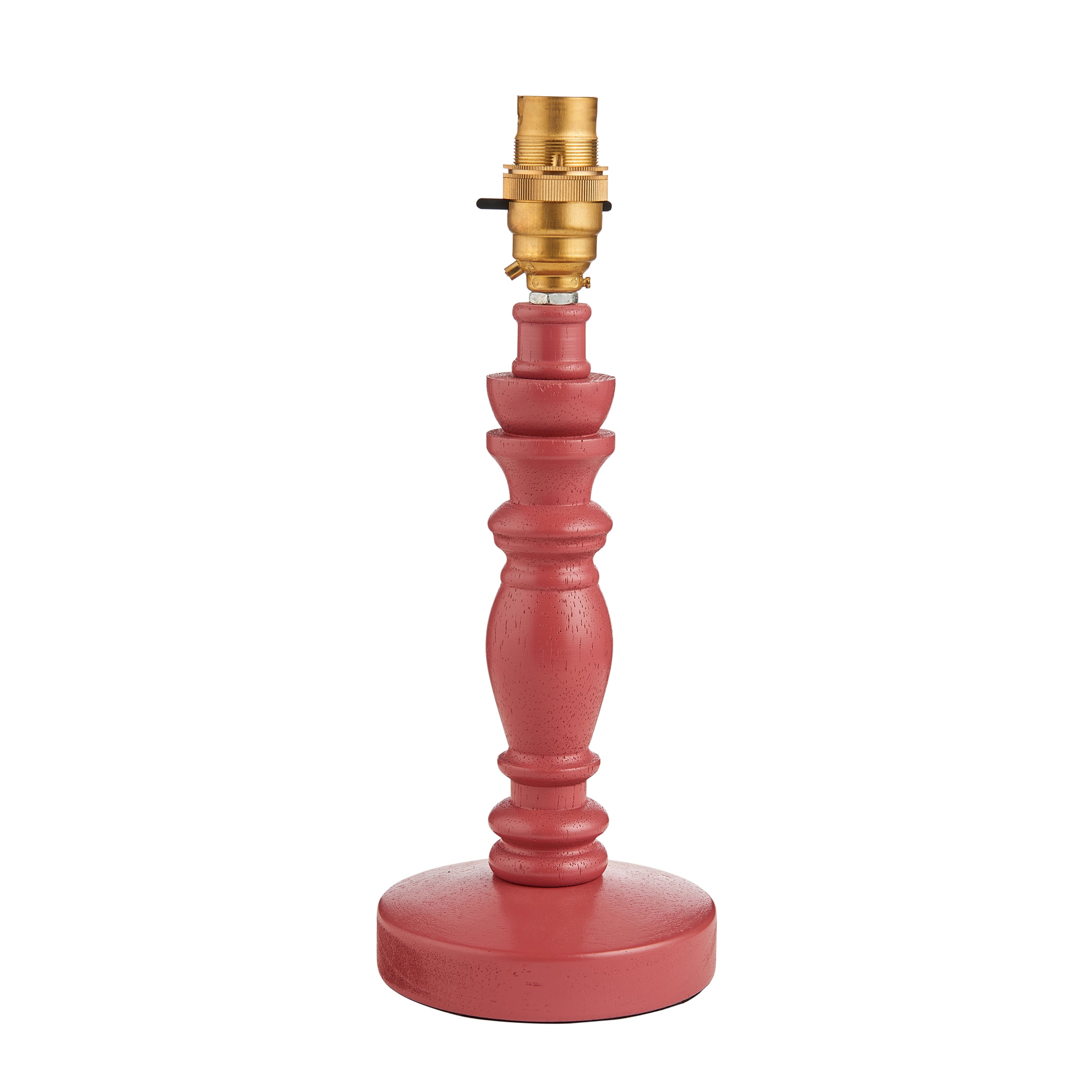 Bibury Table Lamp Base Satin Pink Clay Paint - Brass / Wood | Migo Interiors