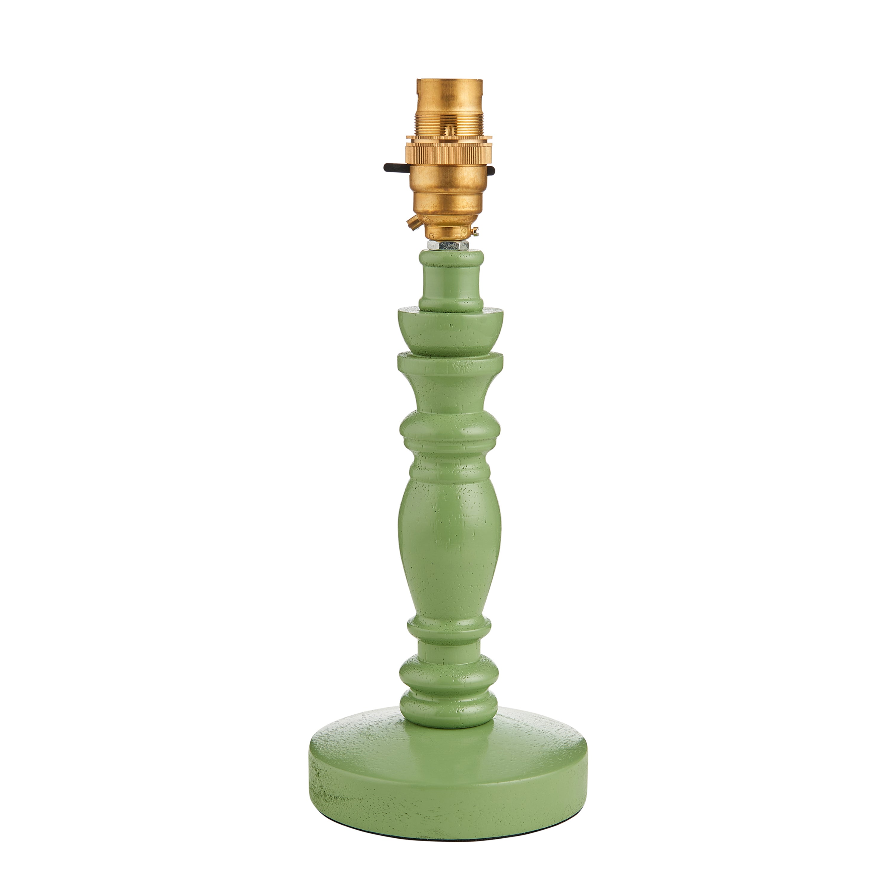 Bibury Table Lamp Base Satin Cotswold Green Paint - Brass / Wood | Migo Interiors