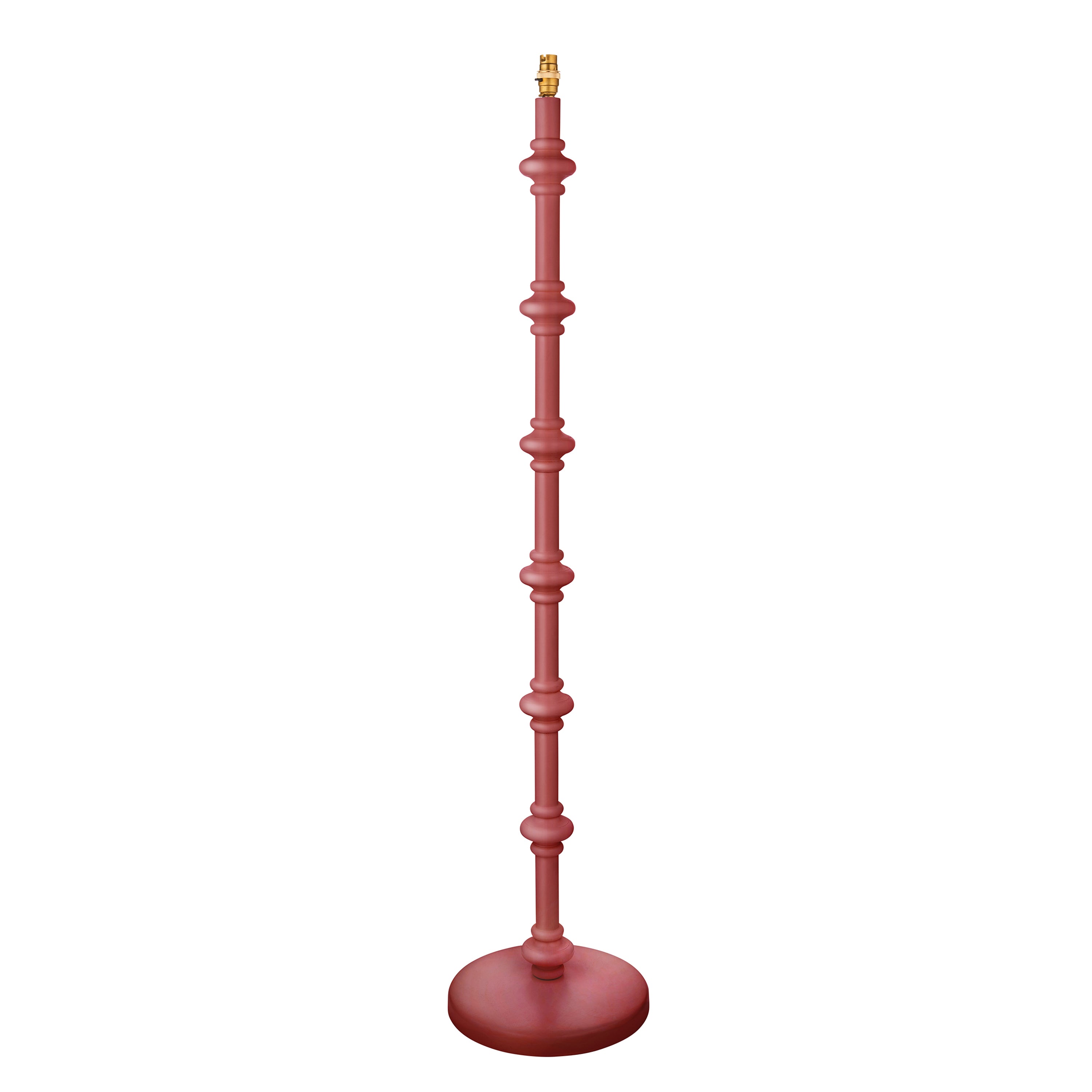 Carnaby Floor Lamp Base Satin Pink Clay - Brass / Steel / Wood | Migo Interiors