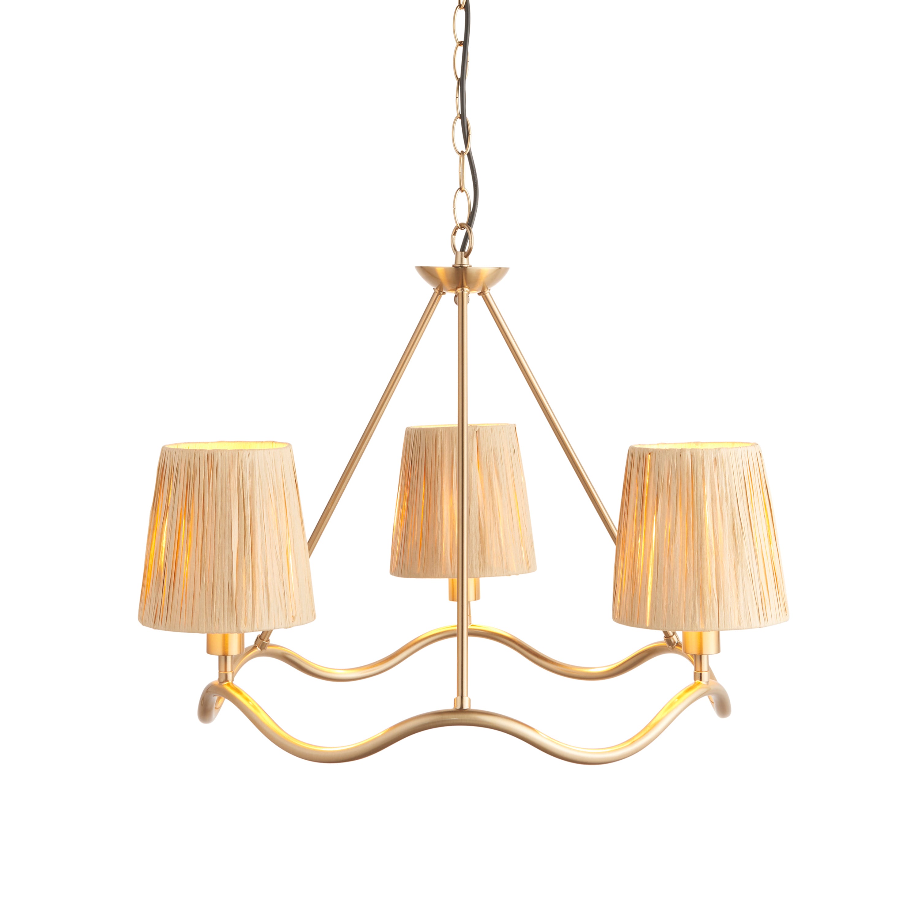 Wriggle 3 Pendant Light Brushed Aged Brass