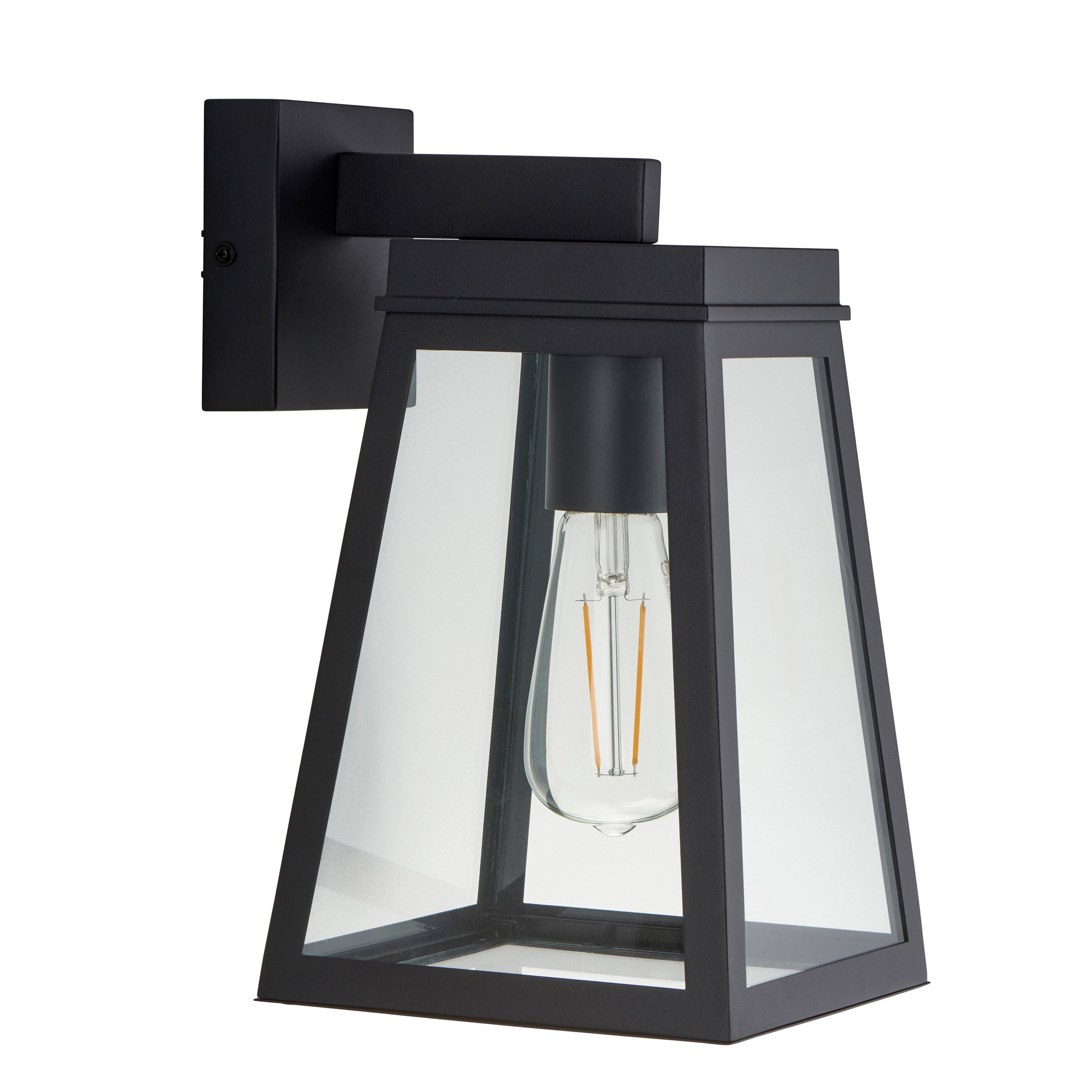 Lymington Wall Light Textured Black & Clear Glass