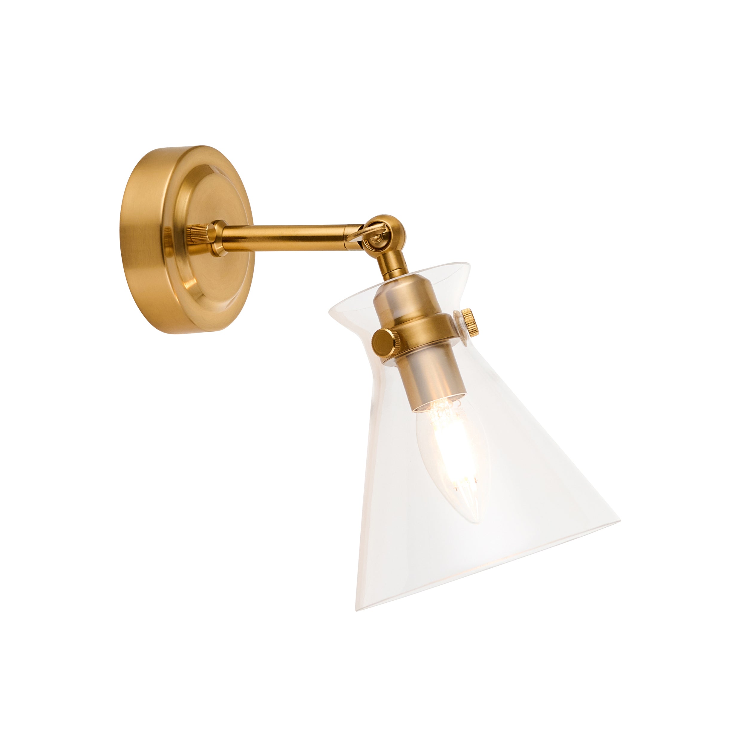 Harlow 1 Wall Light Brushed Aged Brass