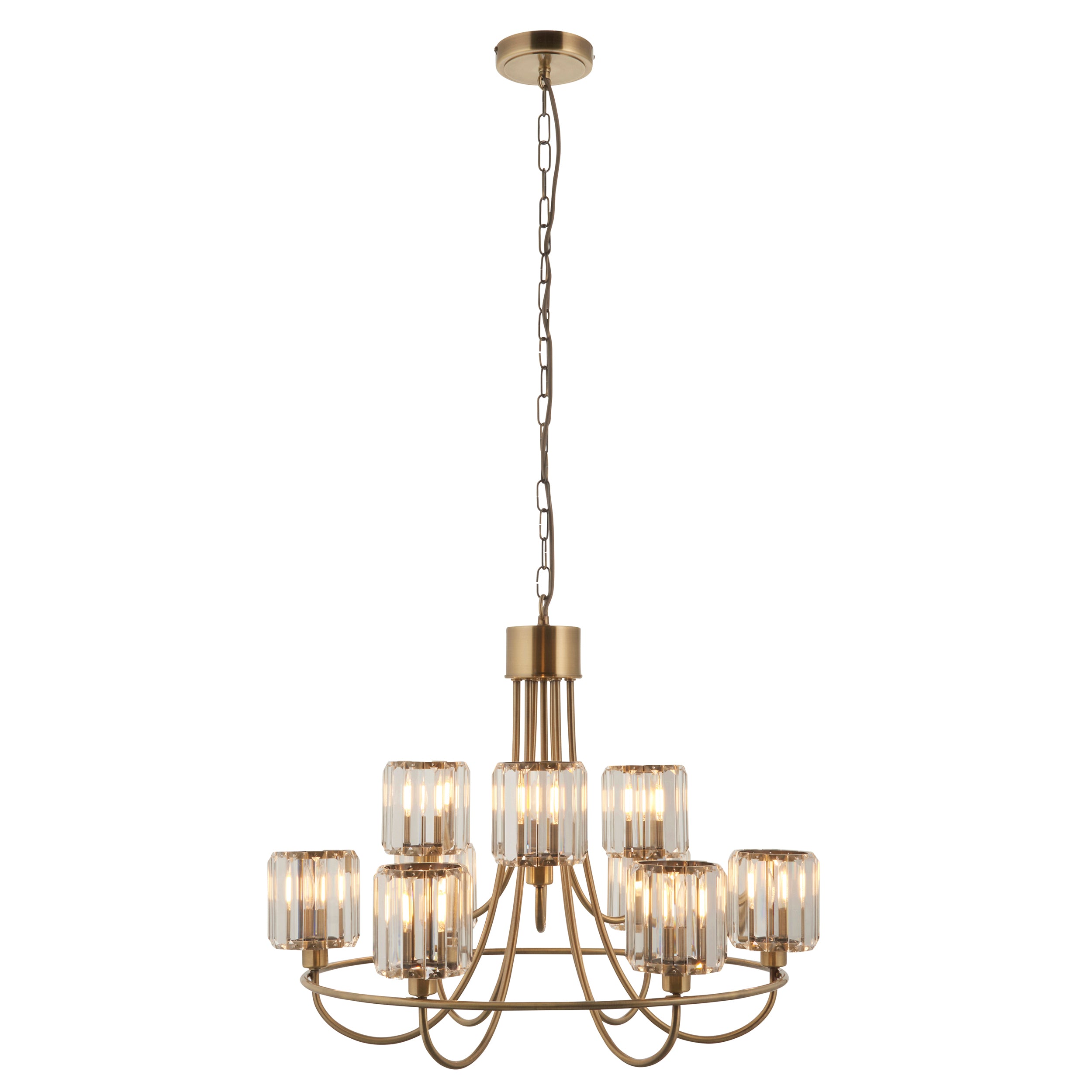 Berenice 9 Tiered Pendant Light Antique Brass