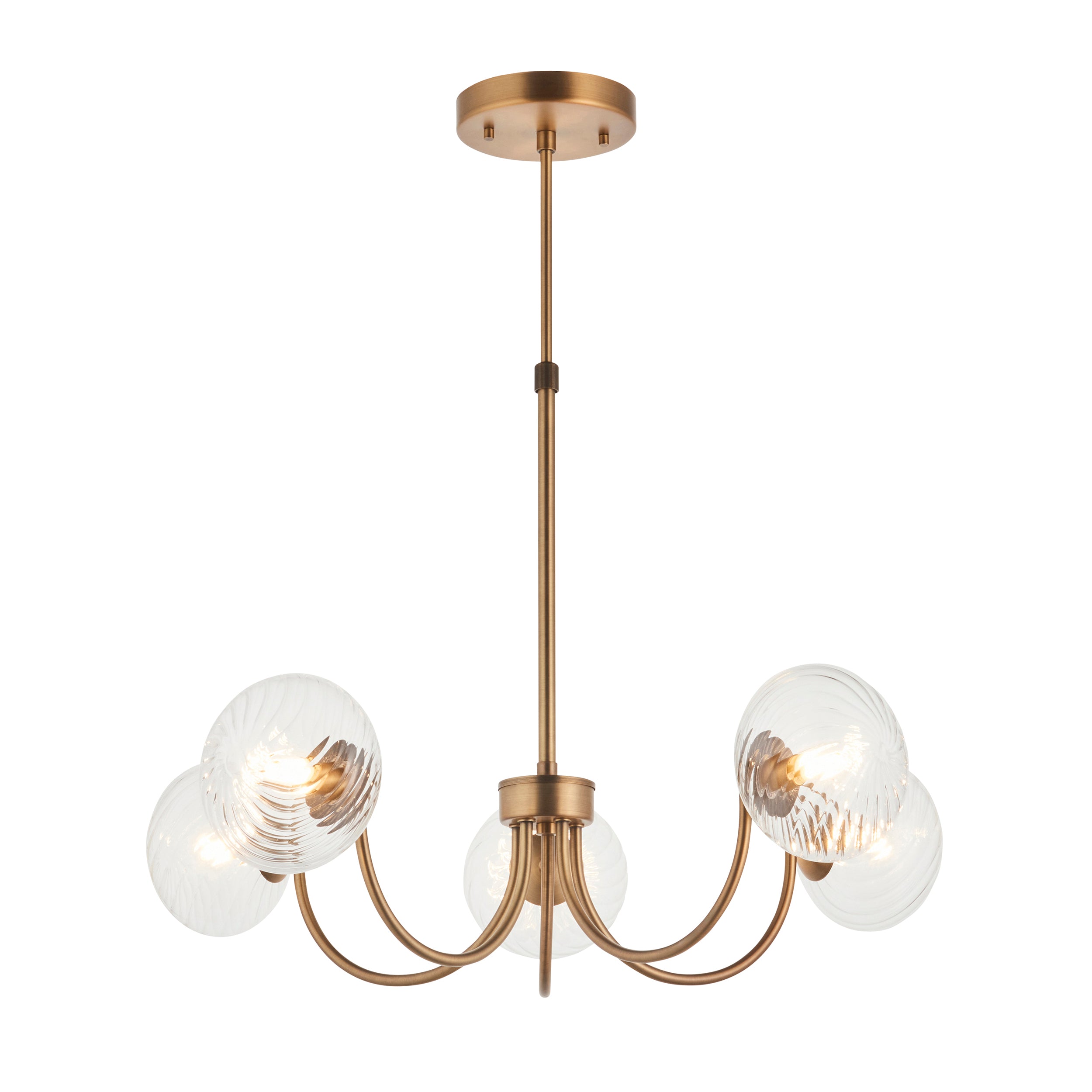 Hague 5 Pendant Light Warm Antique Brass