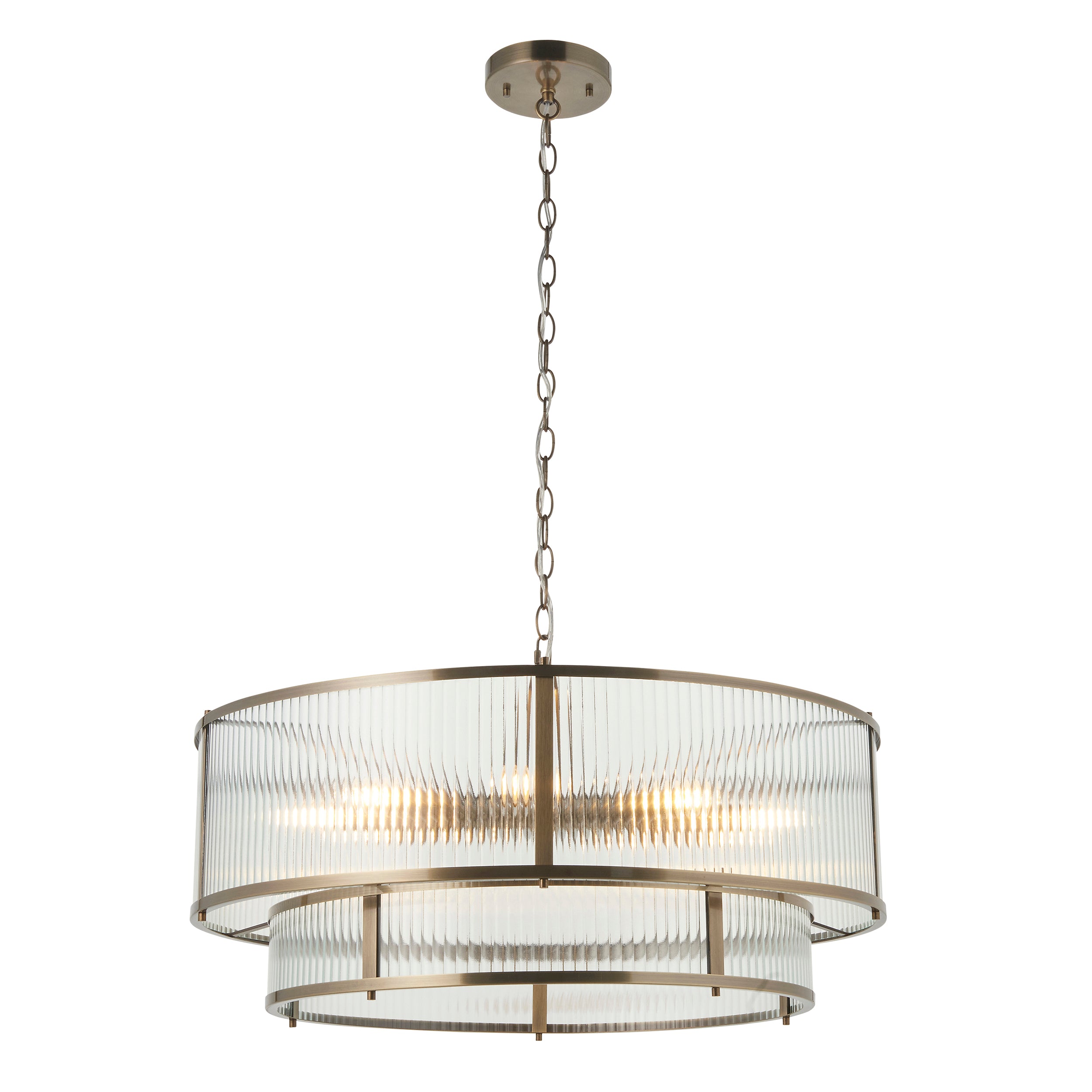 Ridgeton 8 Tiered Pendant Light Antique Brass
