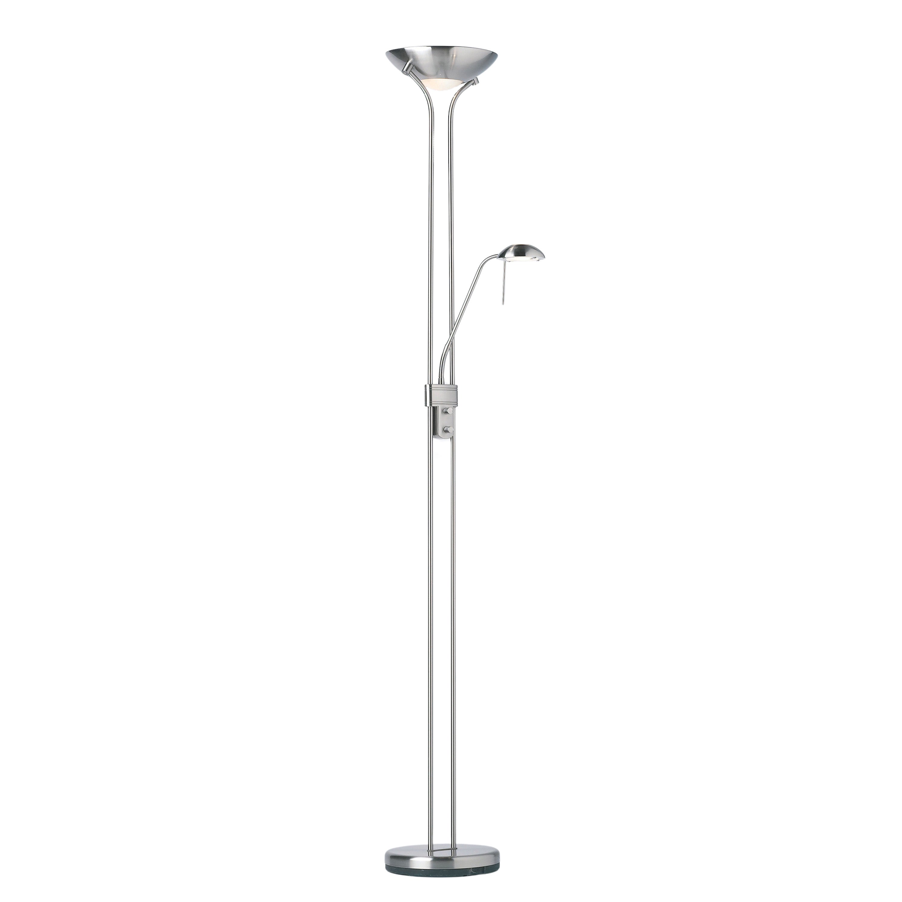 Rome Floor Lamp Satin Chrome - Glass / Steel | Migo Interiors