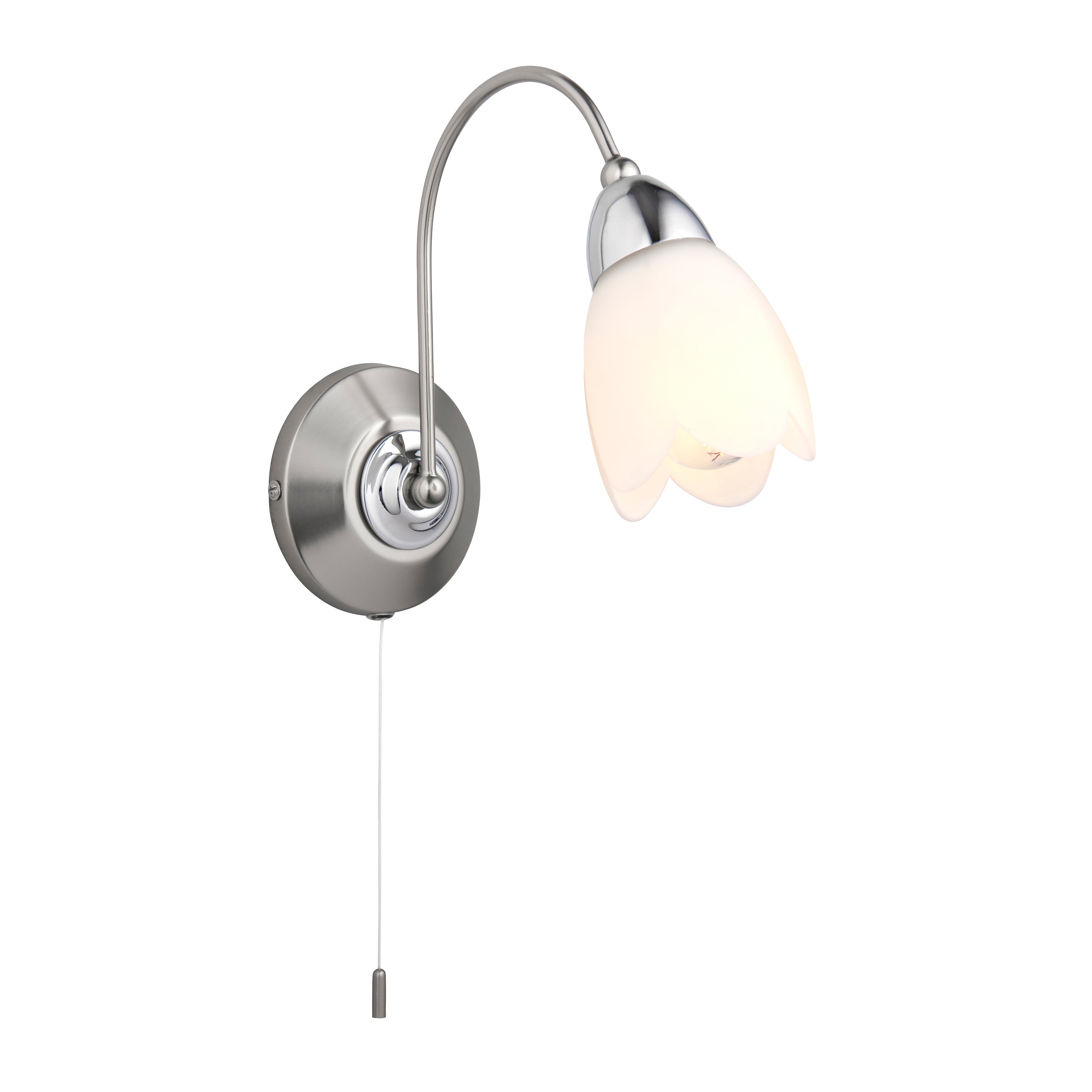 Petal Wall Light Satin Chrome - Glass / Steel | Migo Interiors