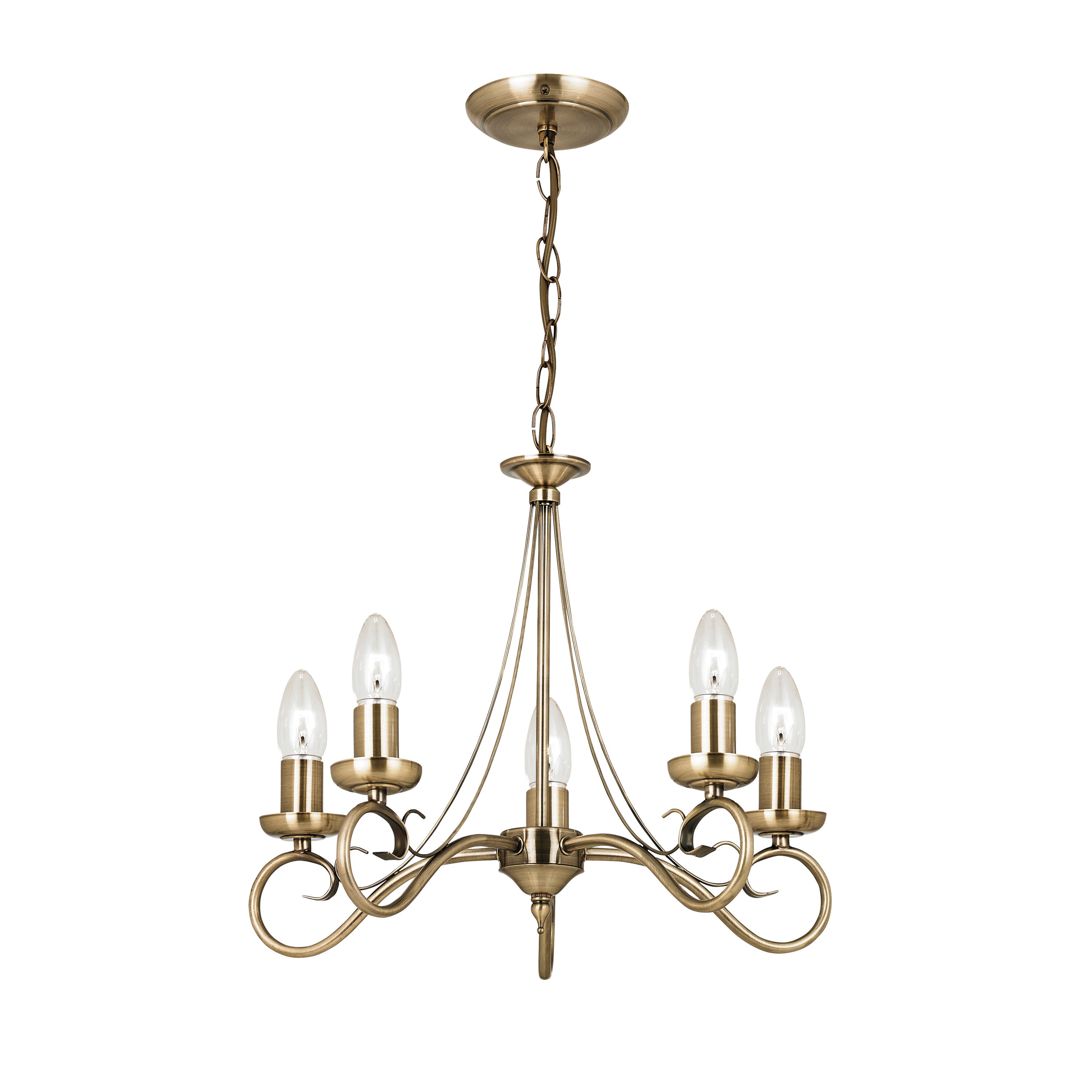 Trafford 5 Pendant Light Antique Brass - Steel | Migo Interiors