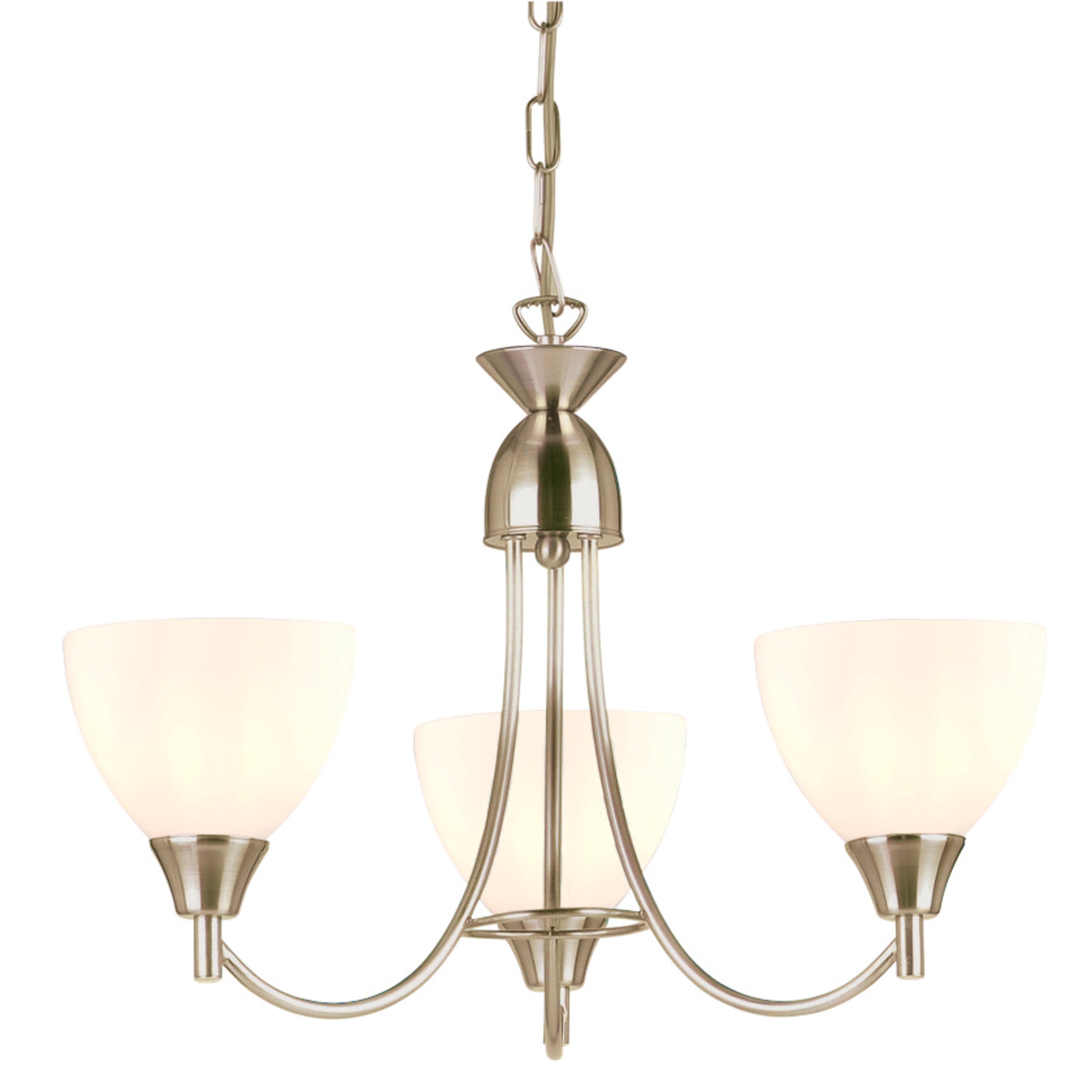 Alton 3 Pendant Light Satin Chrome - Glass / Steel | Migo Interiors