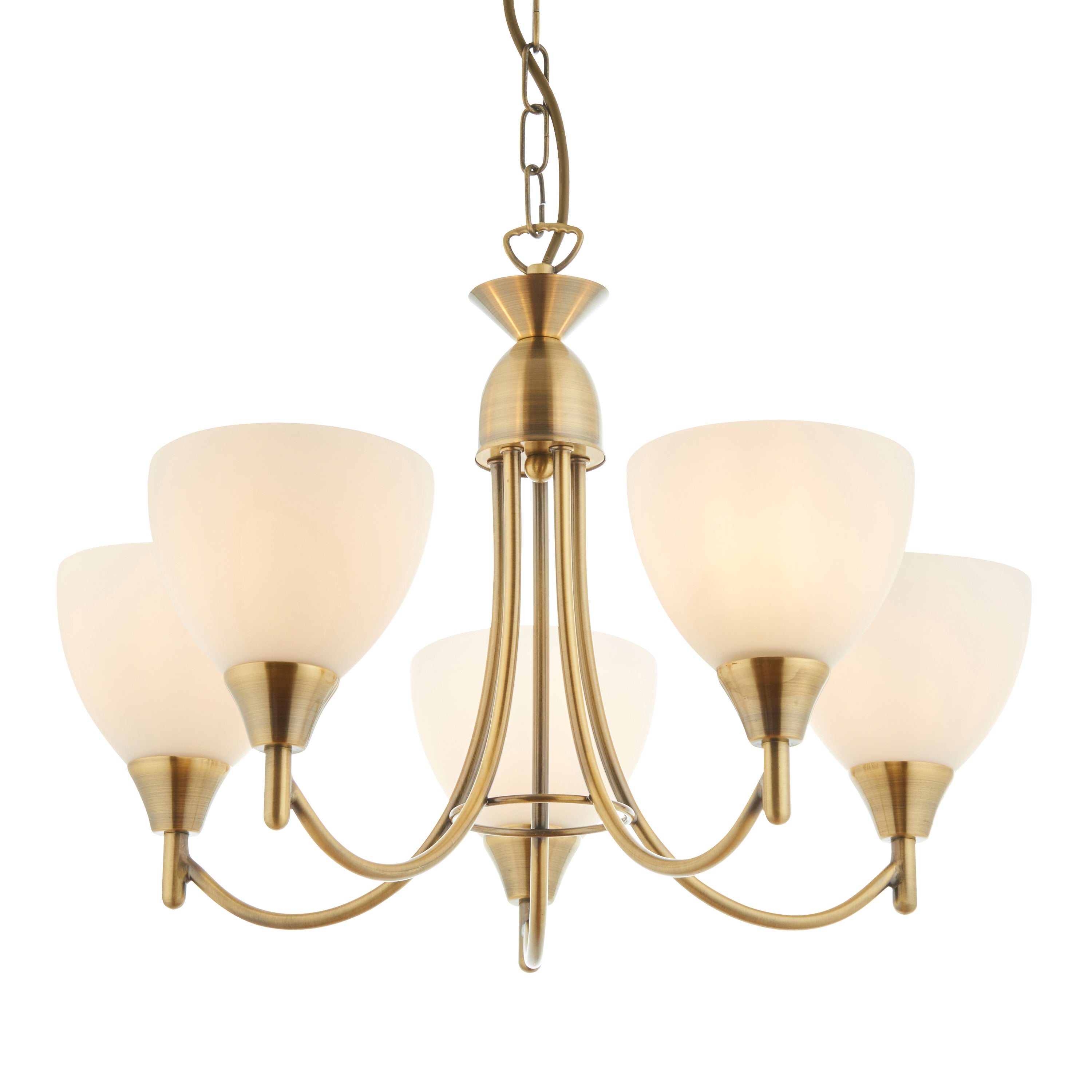Alton 5 Pendant Light Antique Brass - Glass / Steel | Migo Interiors
