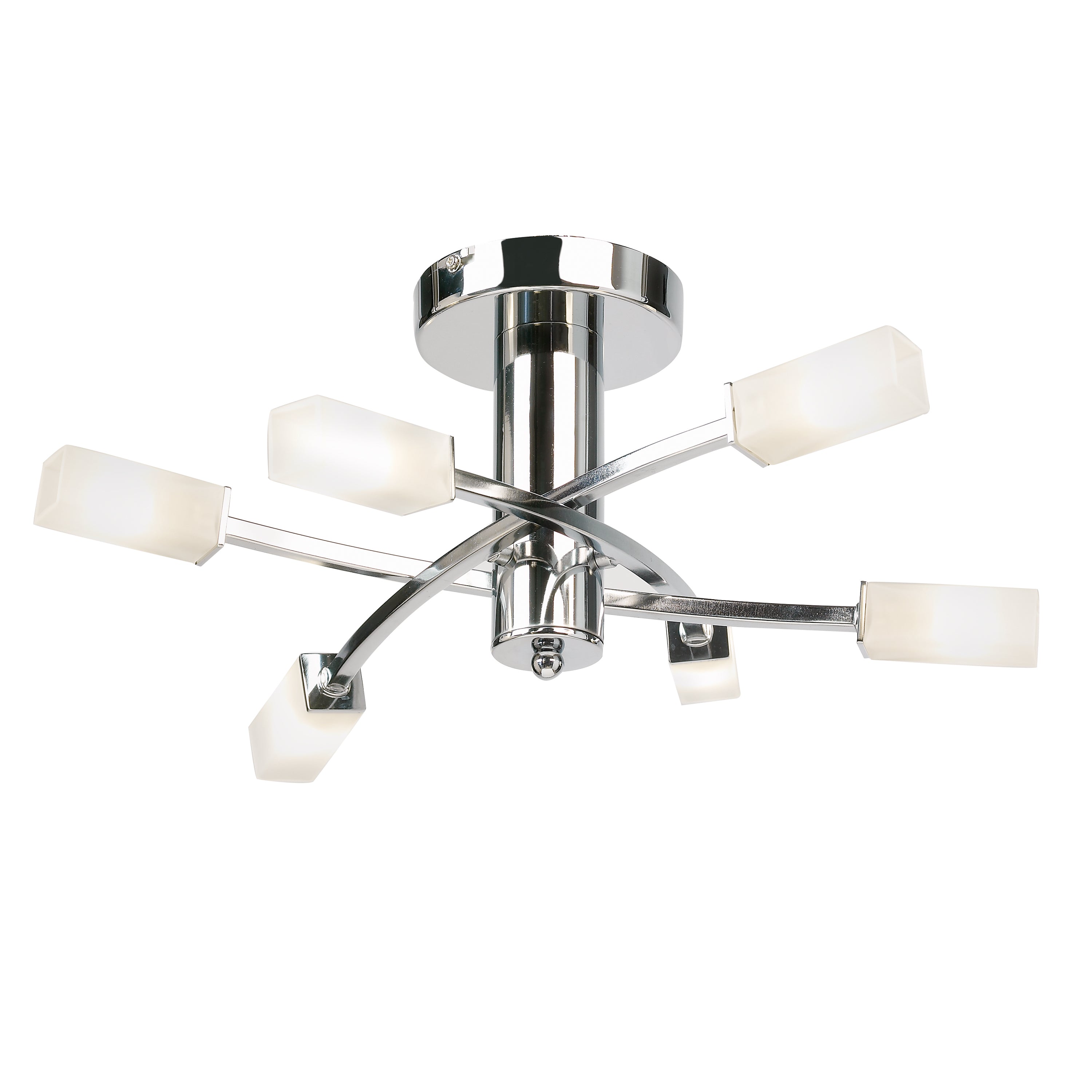 Havana 6 Ceiling Lamp Chrome - Glass / Steel | Migo Interiors