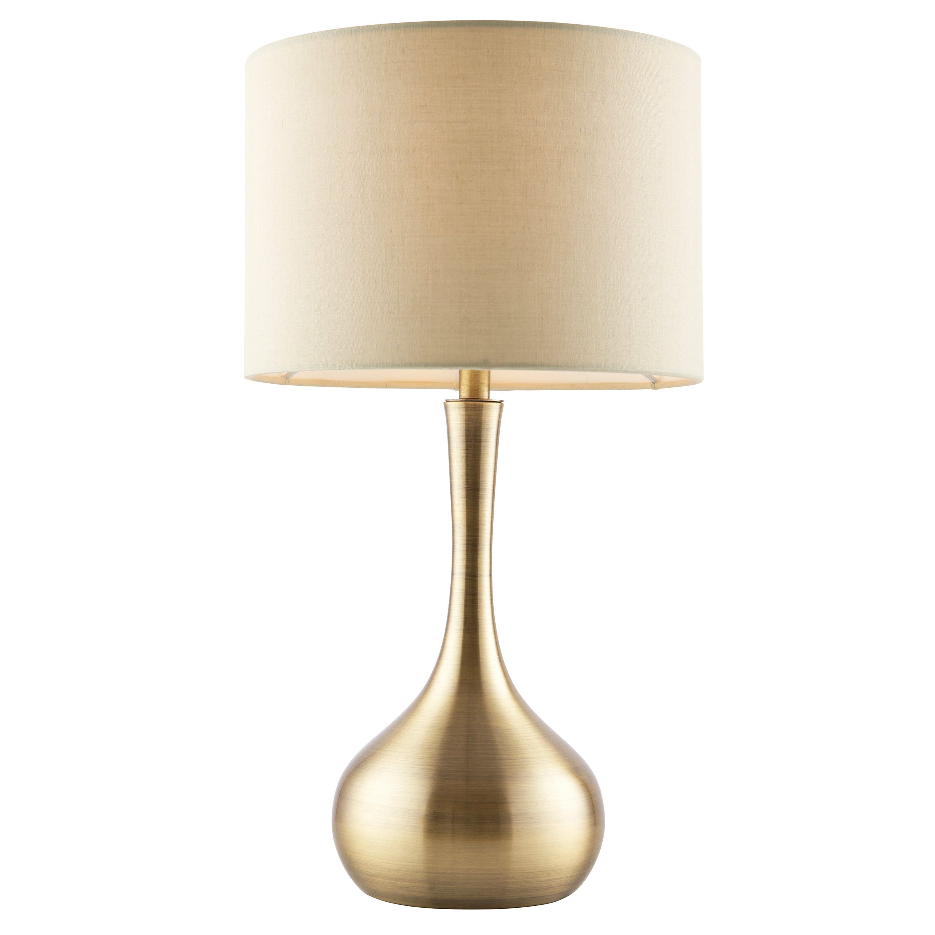 Piccadilly Table Lamp Brass & Taupe - Fabric / Steel | Migo Interiors