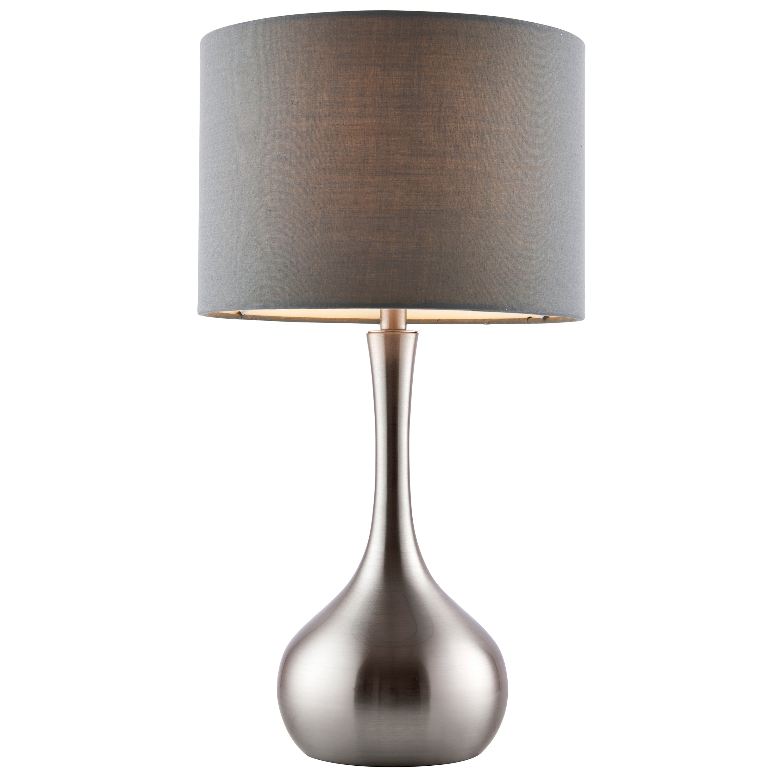 Piccadilly Table Lamp Nickel & Dark Grey - Fabric / Steel | Migo Interiors