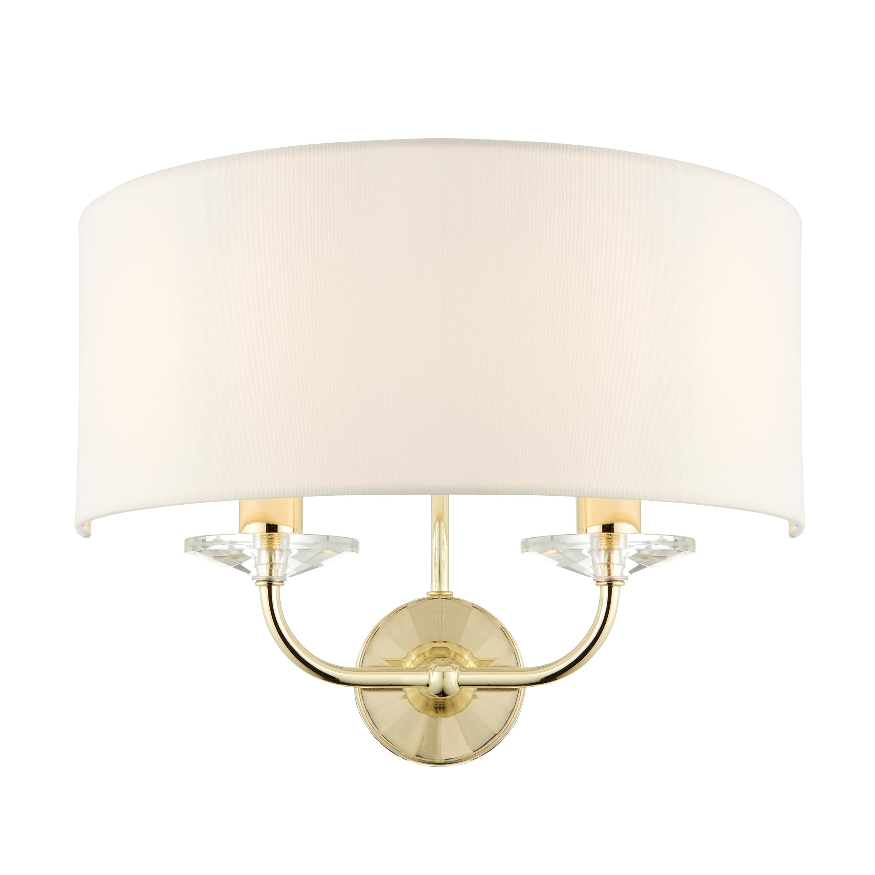 Nixon Wall Light Brass - Crystal Glass / Fabric / Steel | Migo Interiors