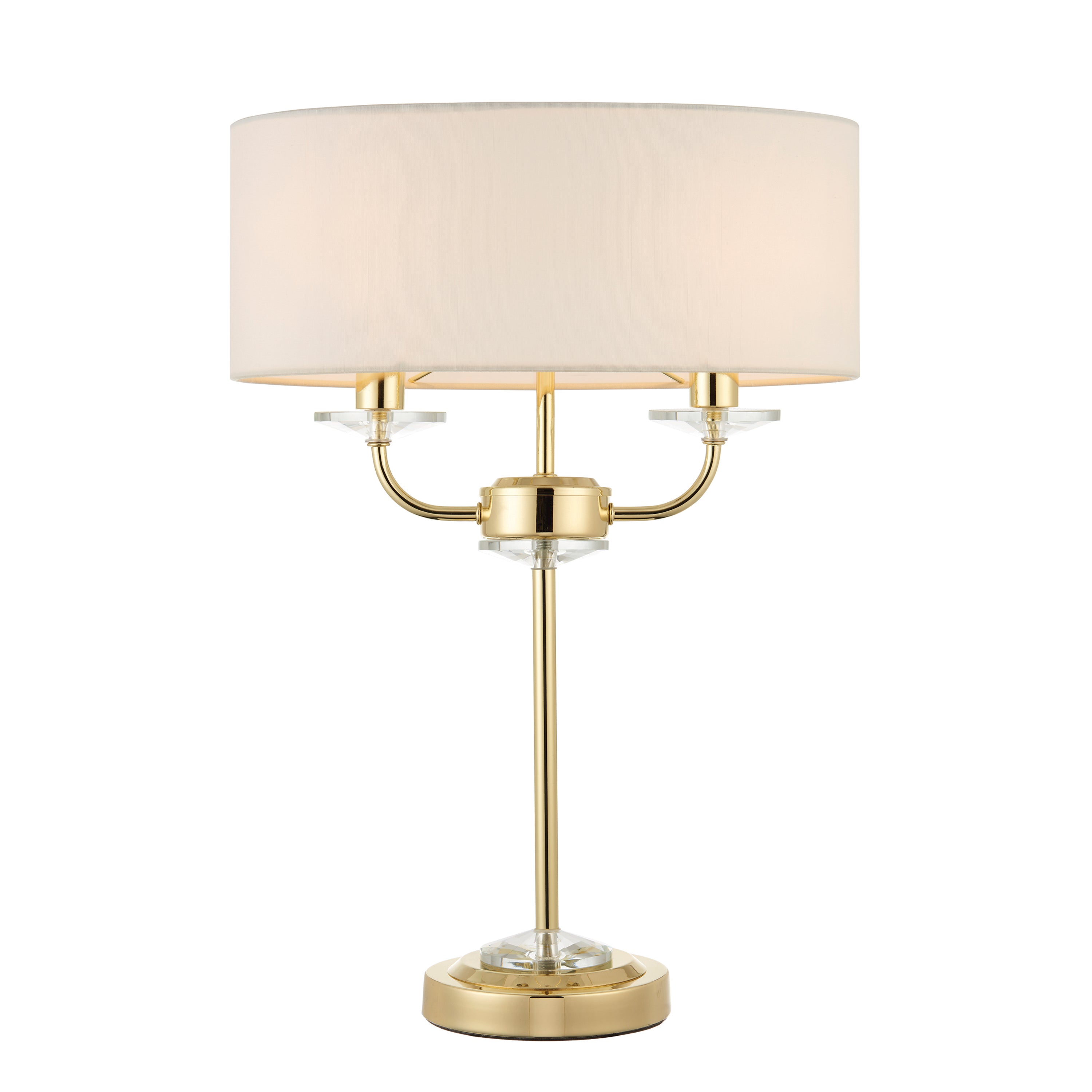 Nixon Table Lamp Brass - Crystal Glass / Fabric / Steel | Migo Interiors