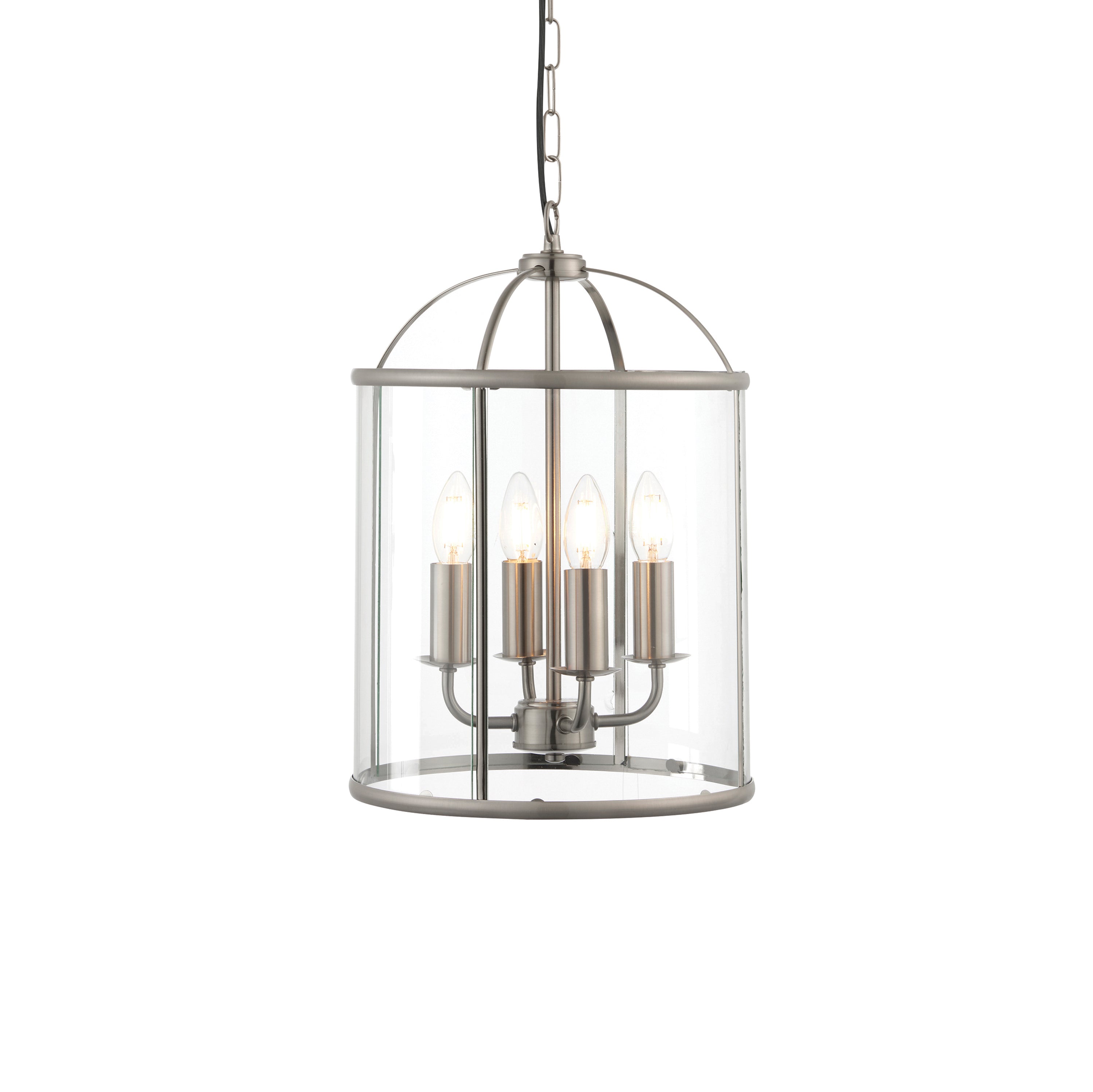Lambeth 4 Pendant Light Satin Nickel - Glass / Steel | Migo Interiors