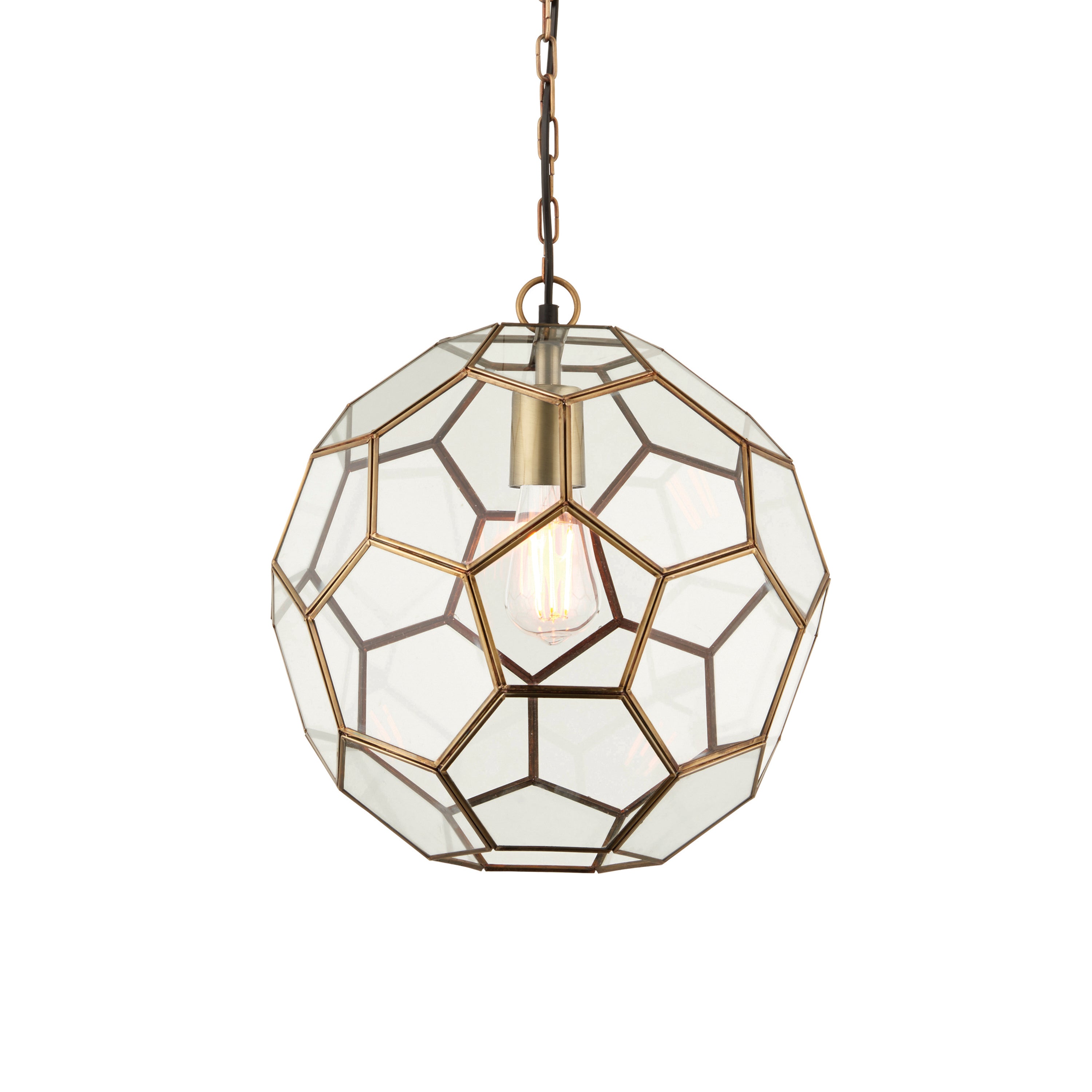Miele 1 Pendant Light Antique Brass - Glass / Steel | Migo Interiors