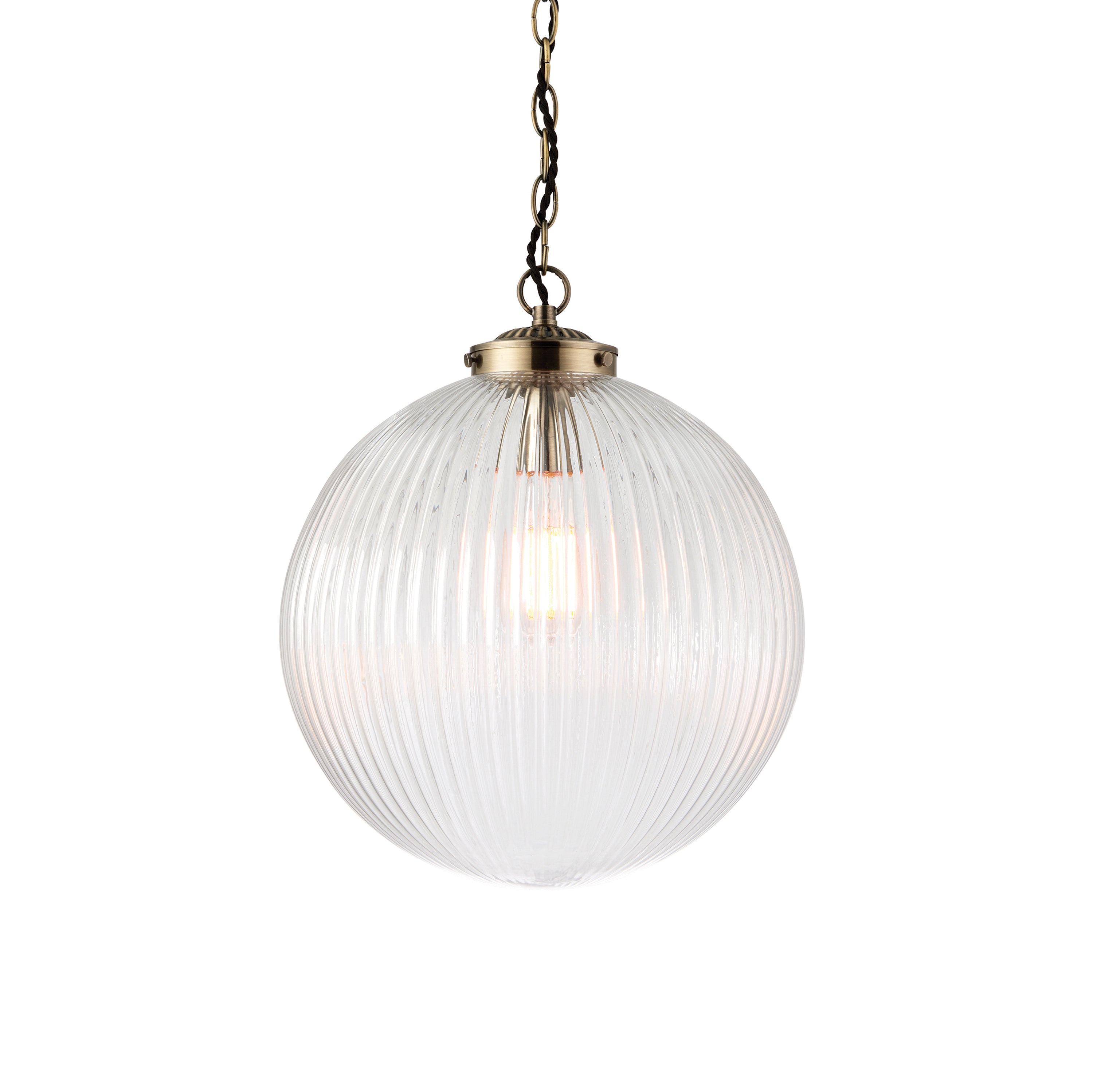 Brydon Pendant Light Clear Glass 600-1000mm - Glass / Steel | Migo Interiors