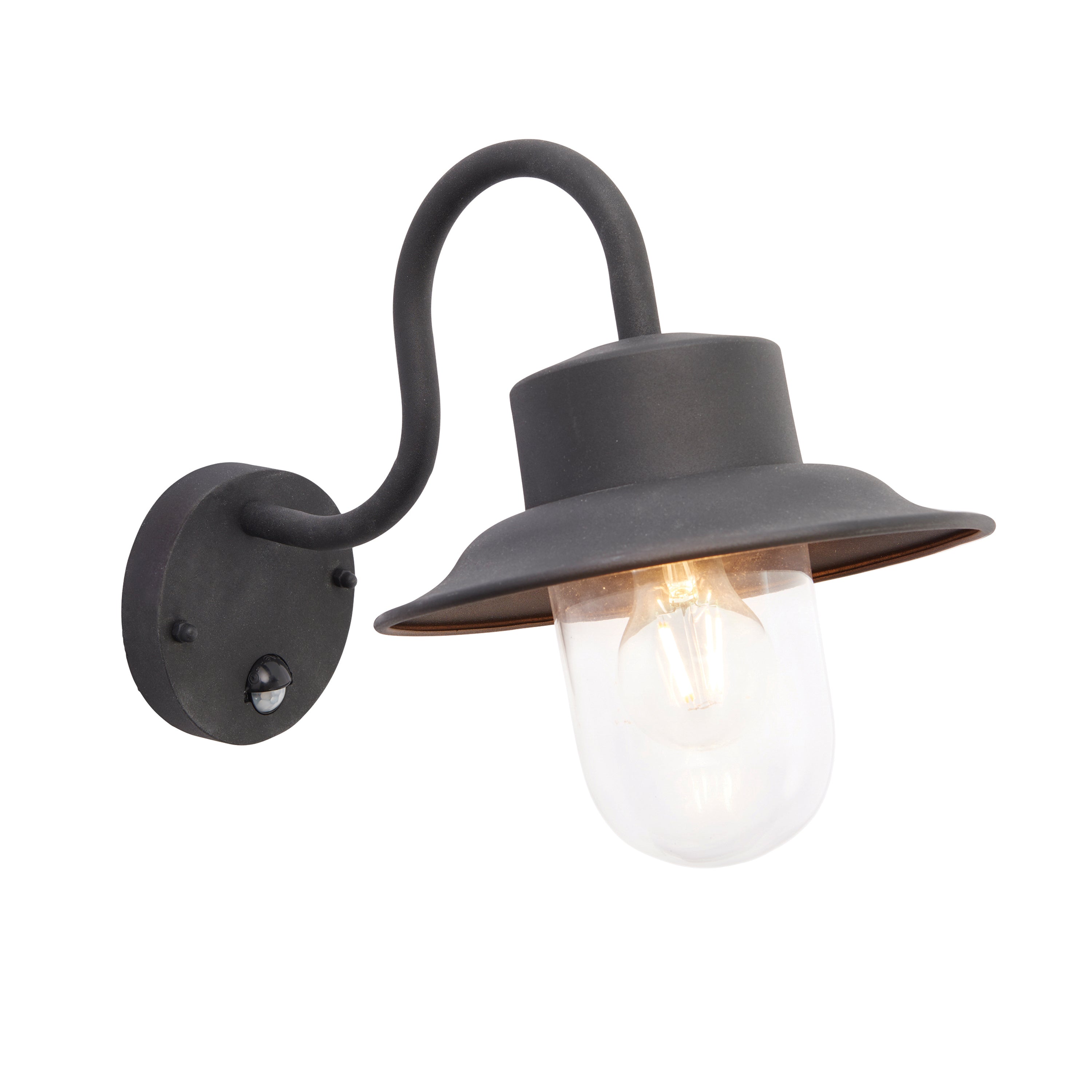 Chesham PIR Wall Light Black - Glass / Steel | Migo Interiors