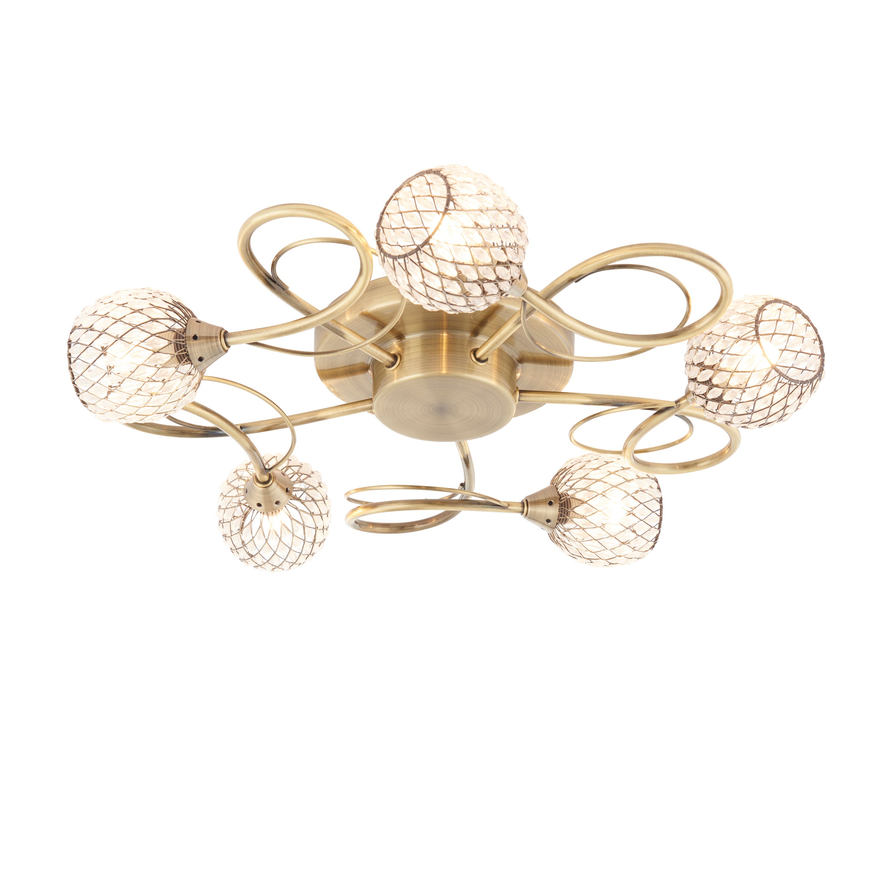 Aherne 5 Ceiling Lamp Antique Brass | Migo Interiors