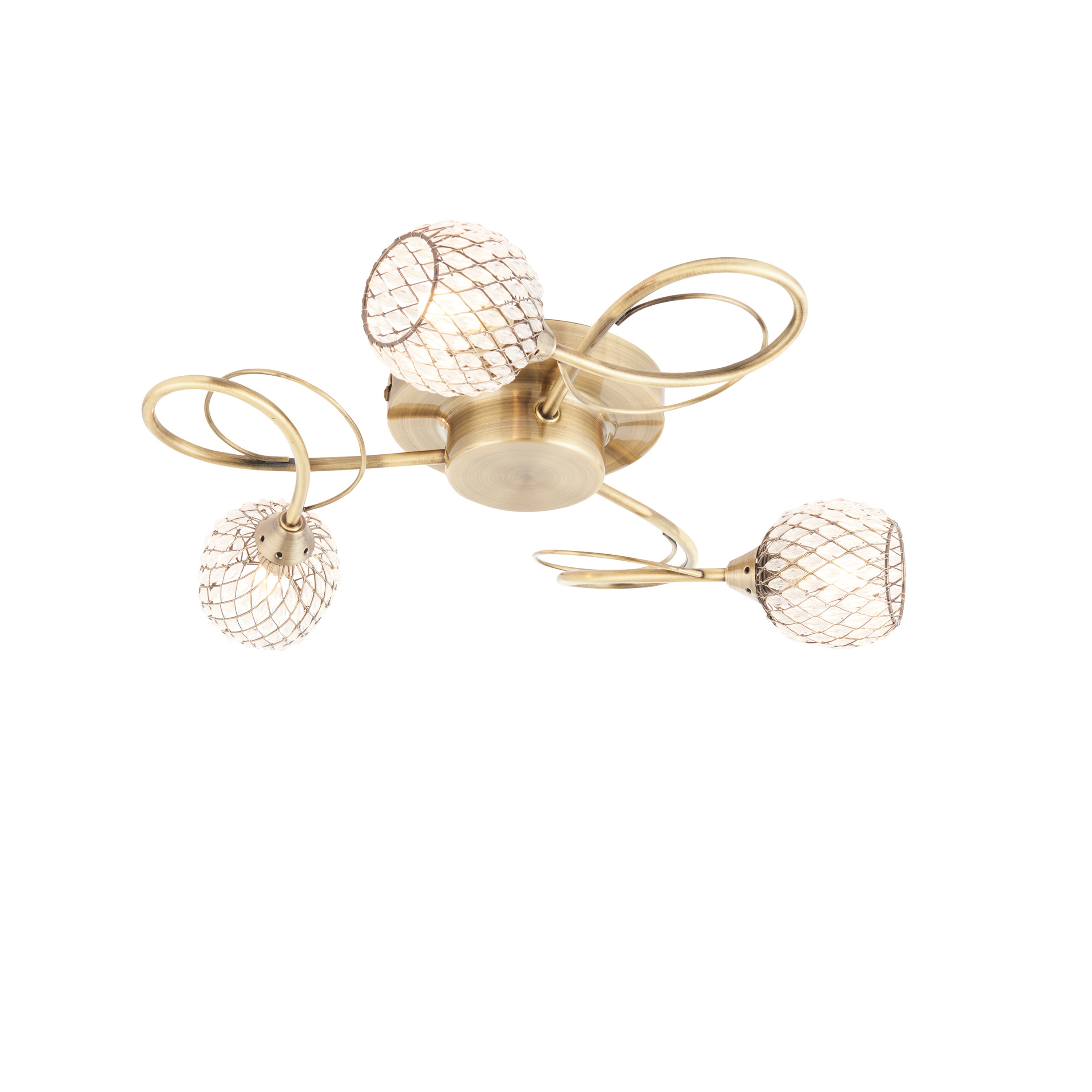 Aherne 3 Ceiling Lamp Antique Brass | Migo Interiors
