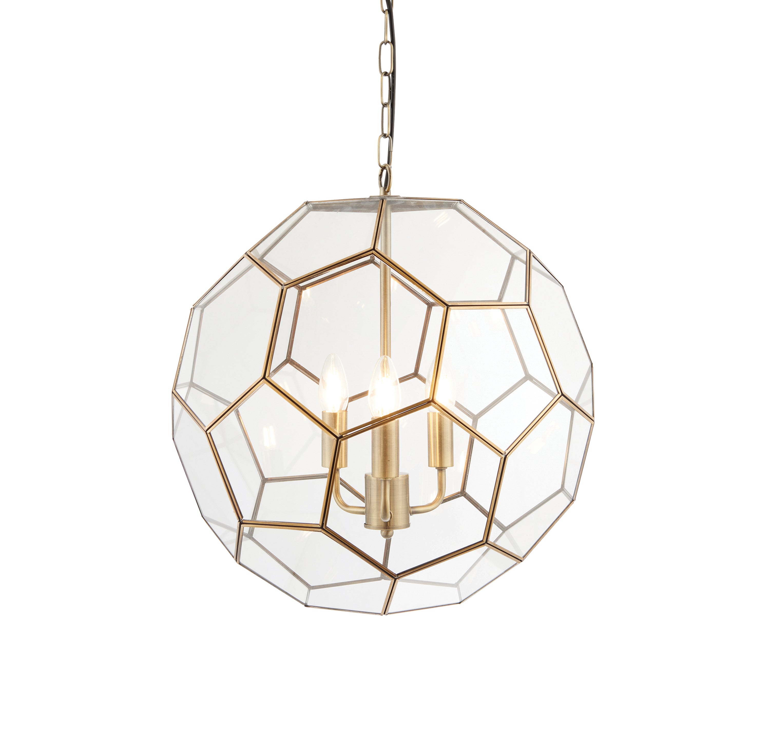 Miele 3 Pendant Light Antique Brass - Glass / Steel | Migo Interiors