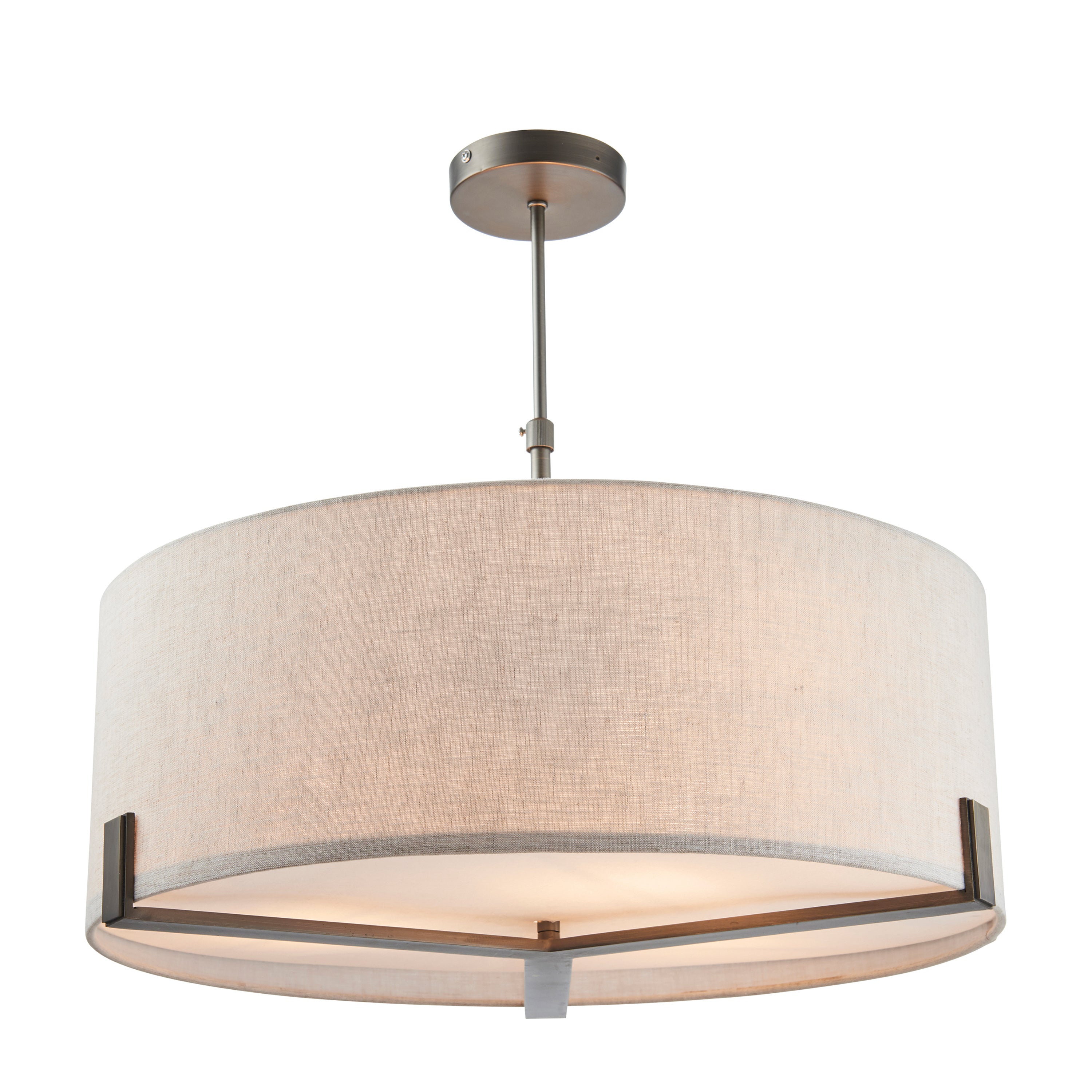 Hayfield Pendant Light Bronze/Natural - Fabric / Steel | Migo Interiors