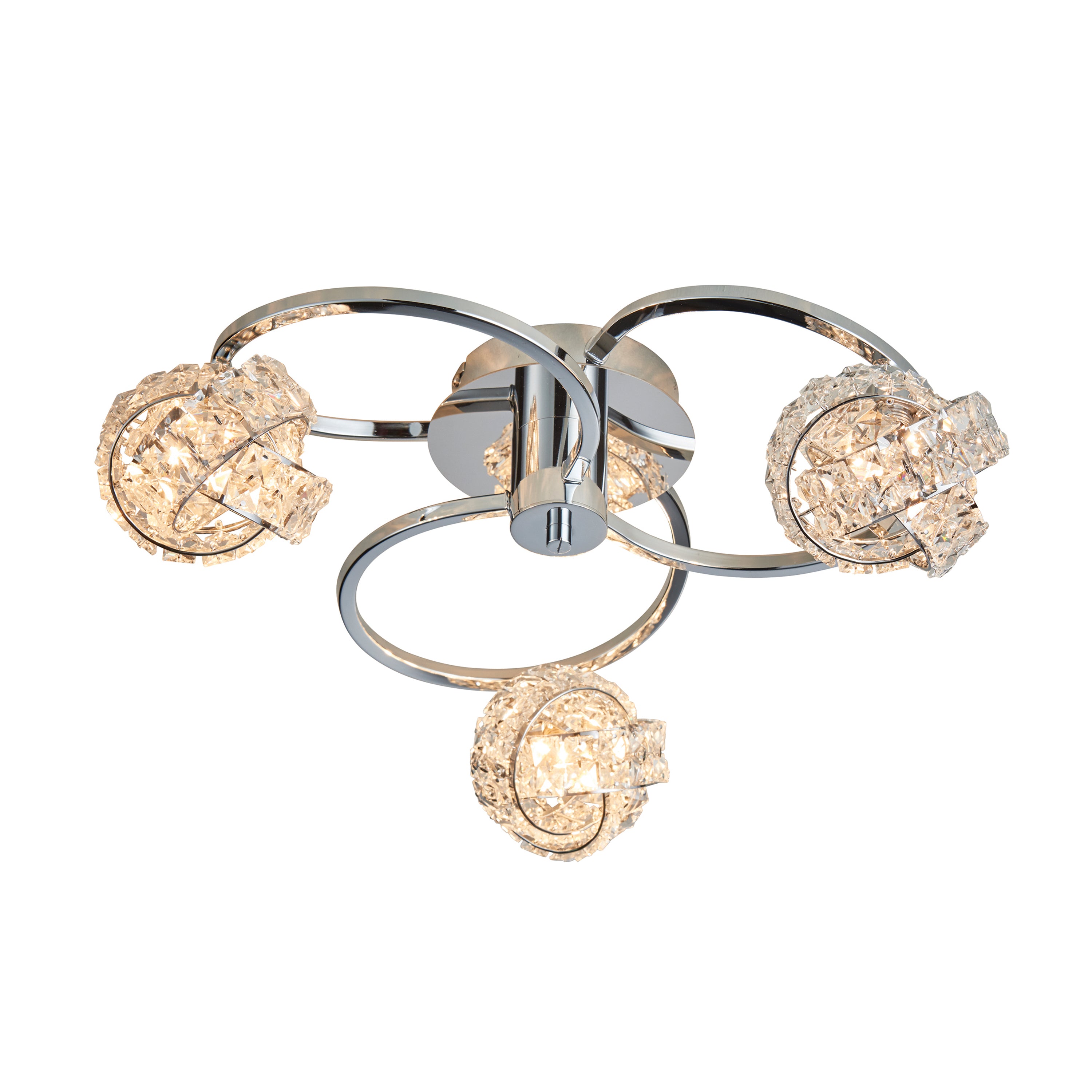 Talia 3 Ceiling Light - Glass / Steel | Migo Interiors