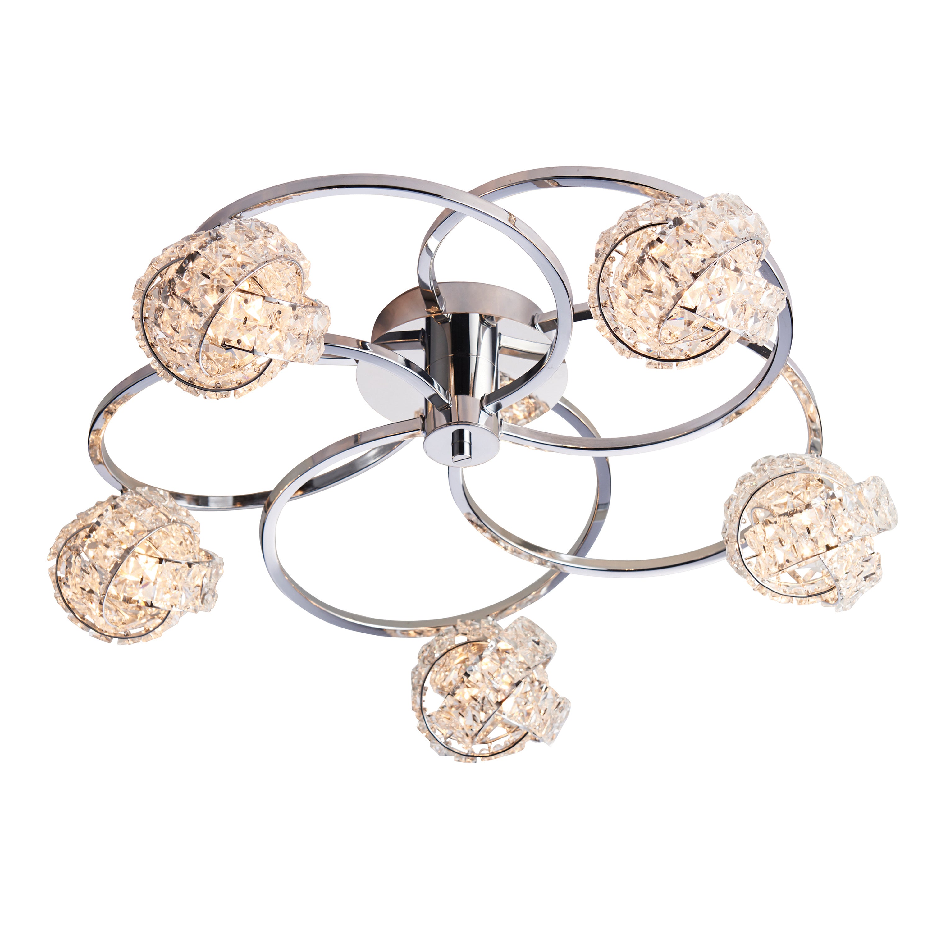 Talia 5 Ceiling Light - Glass / Steel | Migo Interiors