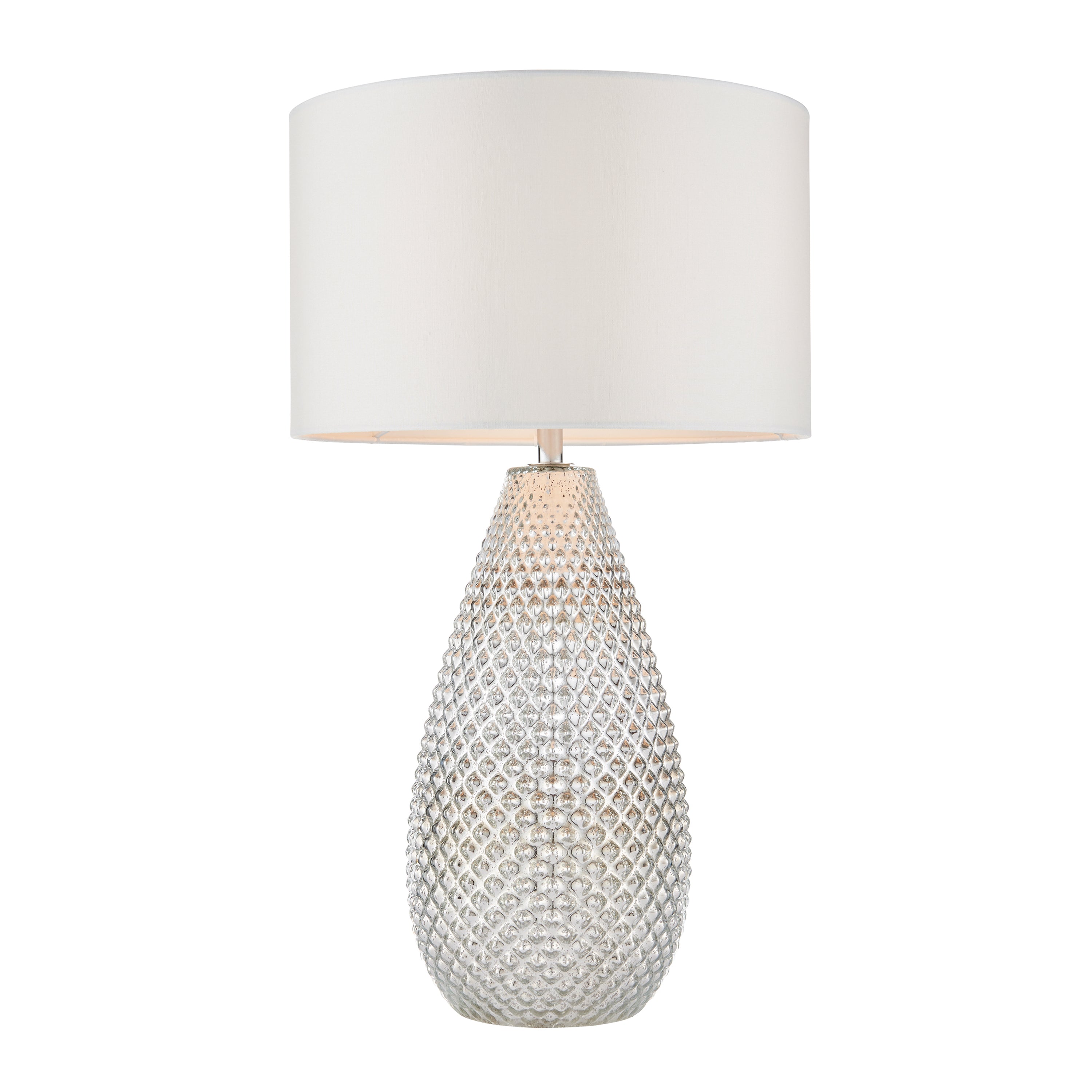Livia Table Lamp Silver Mercury - Fabric / Glass / Steel | Migo Interiors