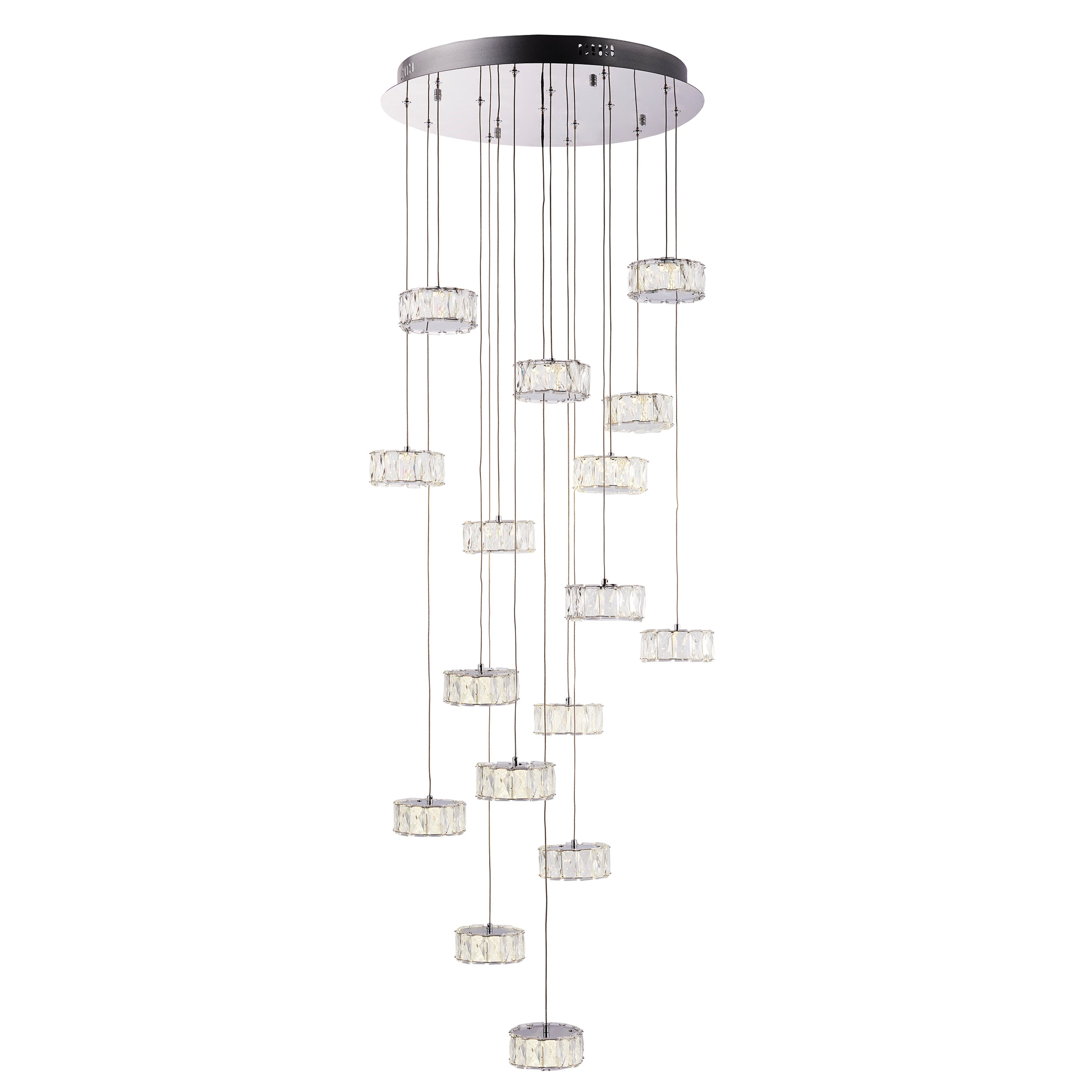 Prisma 16 Cluster Pendant Light - Aluminium Alloy / Crystal Glass / Steel | Migo Interiors